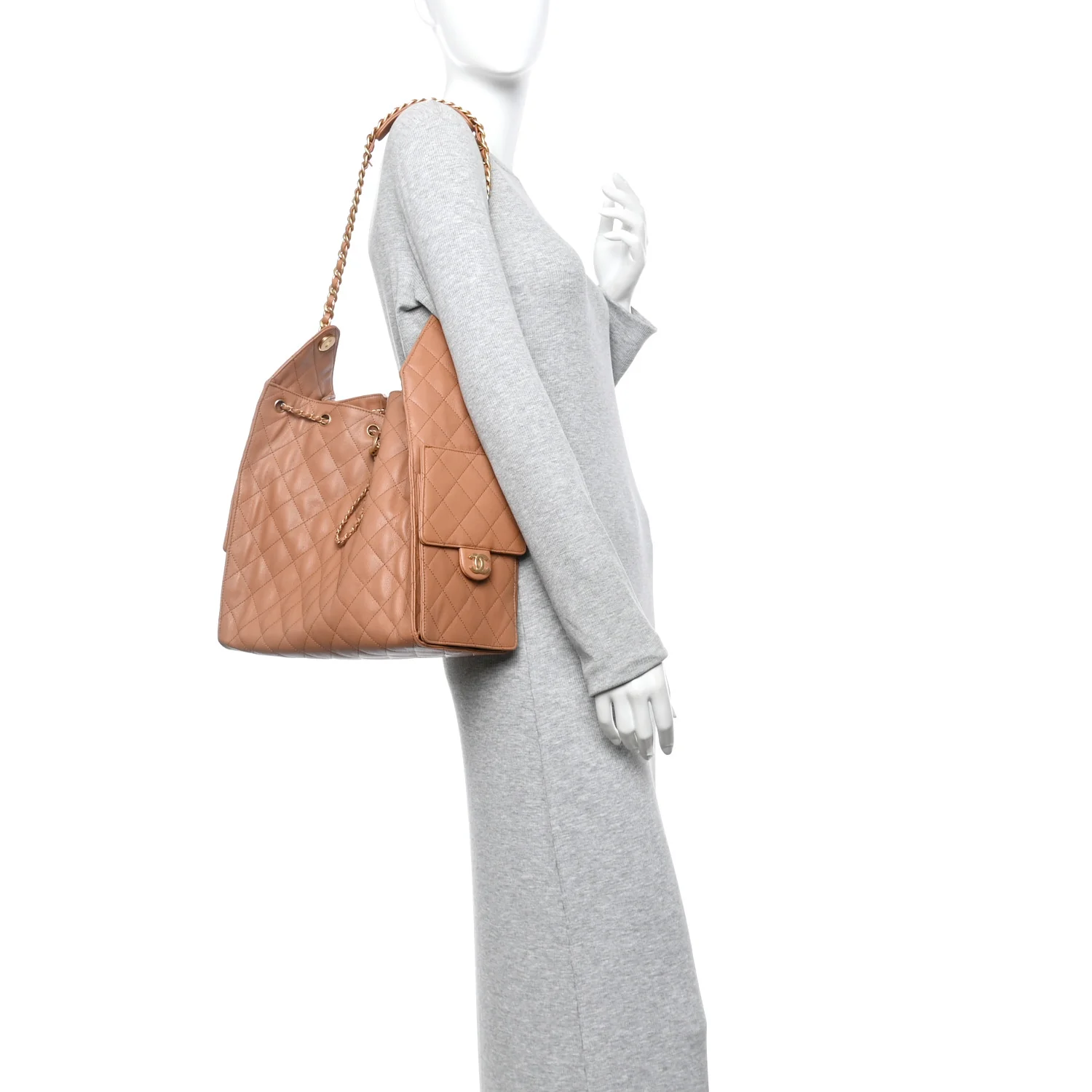 Caviar Quilted Medium Chanel 25 Handbag Brown - Image 2
