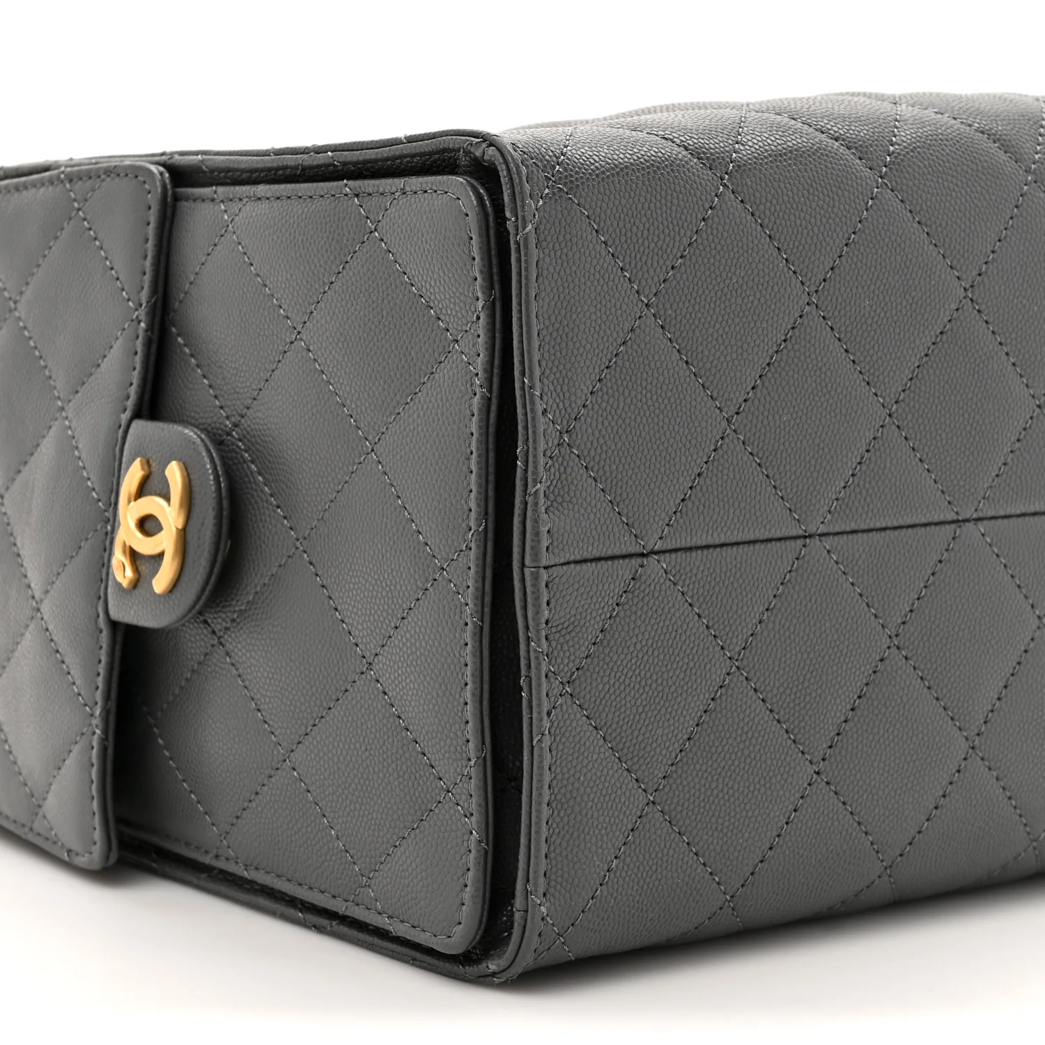 Caviar Quilted Medium Chanel 25 Handbag Dark Gray - Image 11
