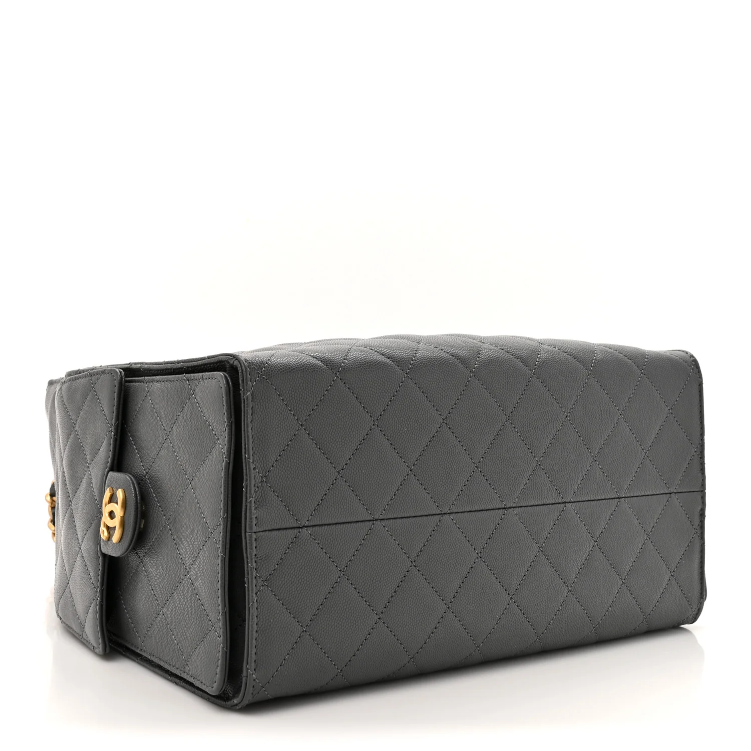 Caviar Quilted Medium Chanel 25 Handbag Dark Gray - Image 5