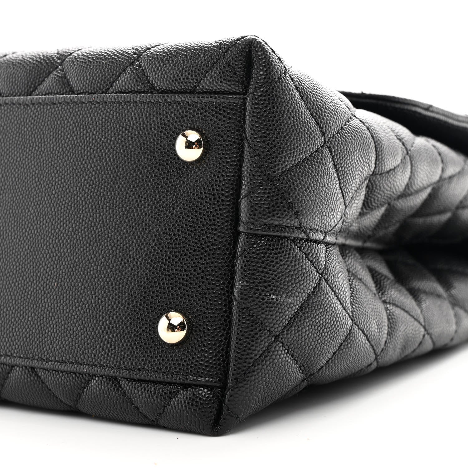 Caviar Quilted Medium Coco Handle Flap Black - Image 11