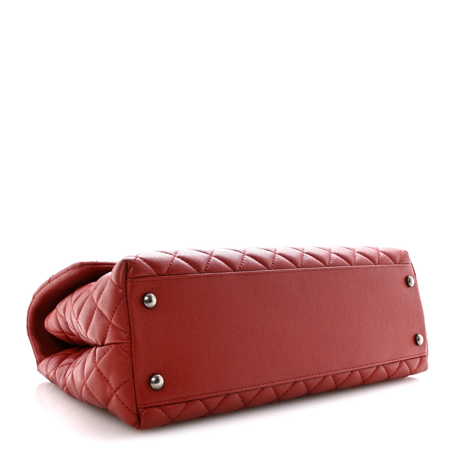 Caviar Quilted Medium Coco Handle Flap Red - Image 4
