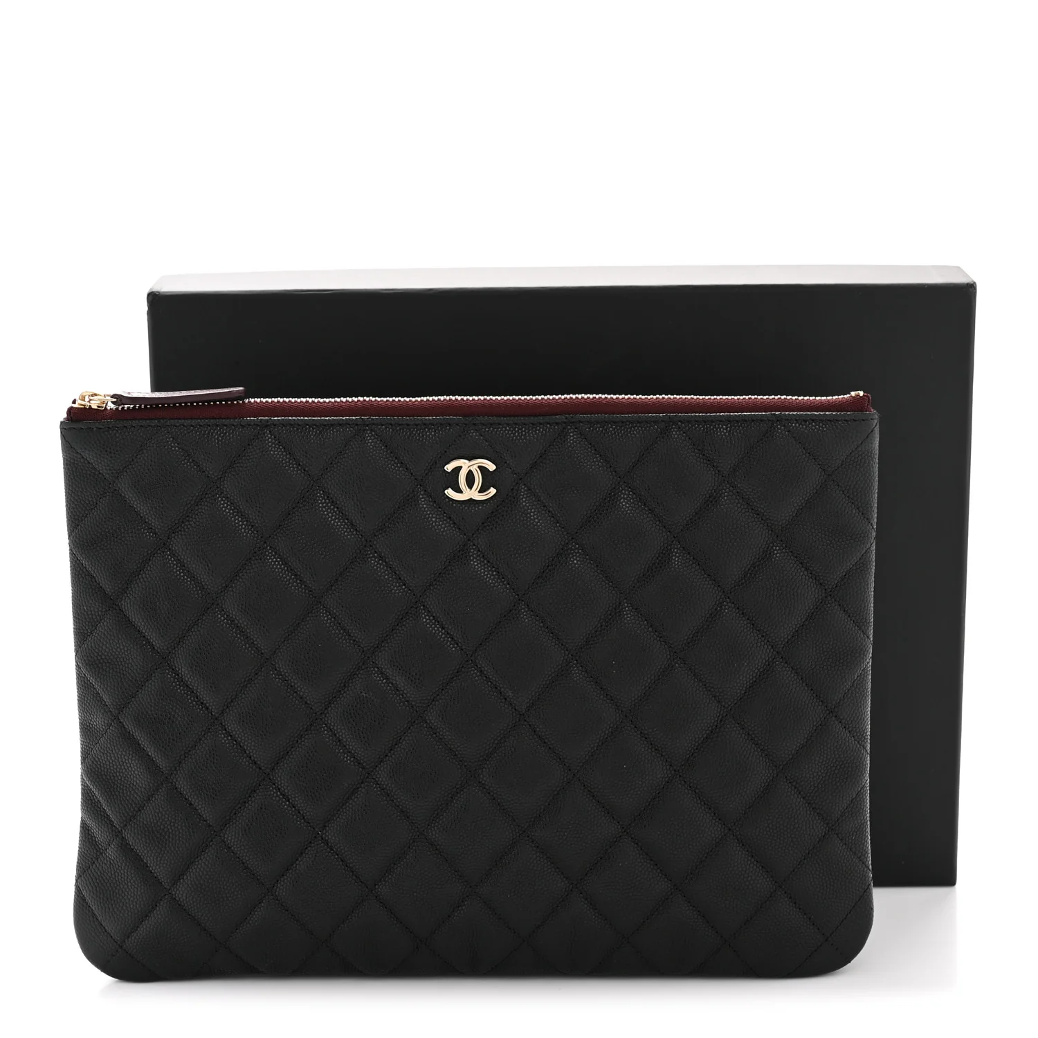 Caviar Quilted Medium Cosmetic Case Black - Image 9