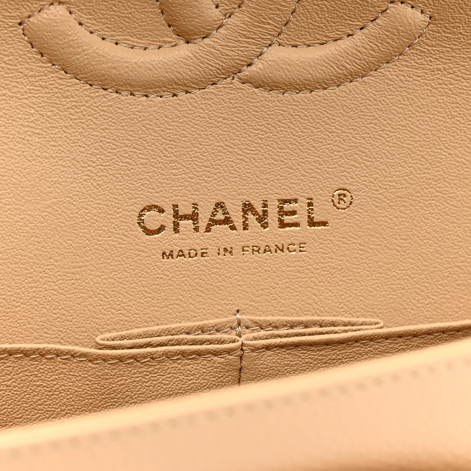 Caviar Quilted Medium Double Flap Beige - Image 6