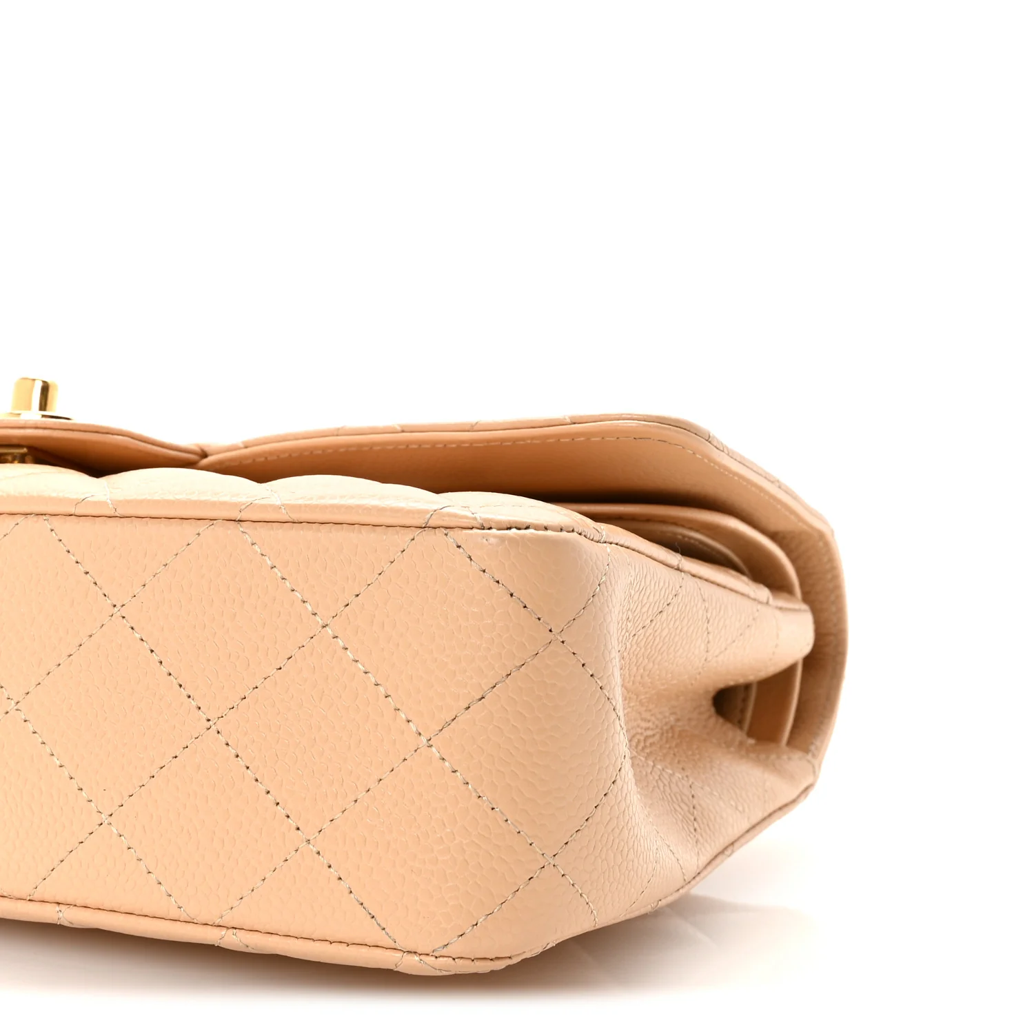 Caviar Quilted Medium Double Flap Beige - Image 10