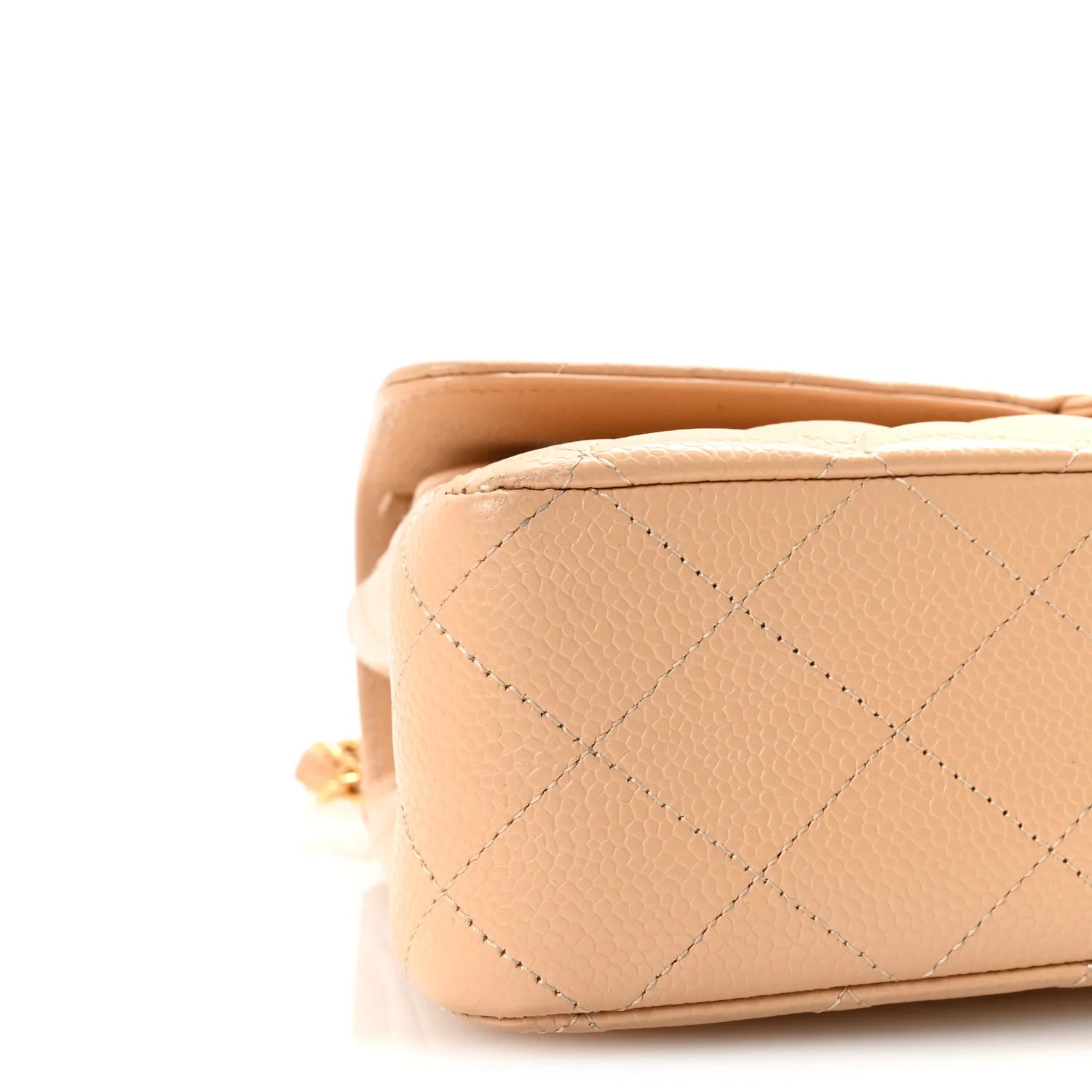 Caviar Quilted Medium Double Flap Beige - Image 9