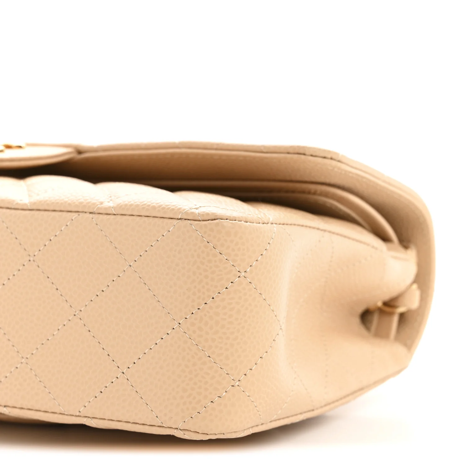 Caviar Quilted Medium Double Flap Beige - Image 10