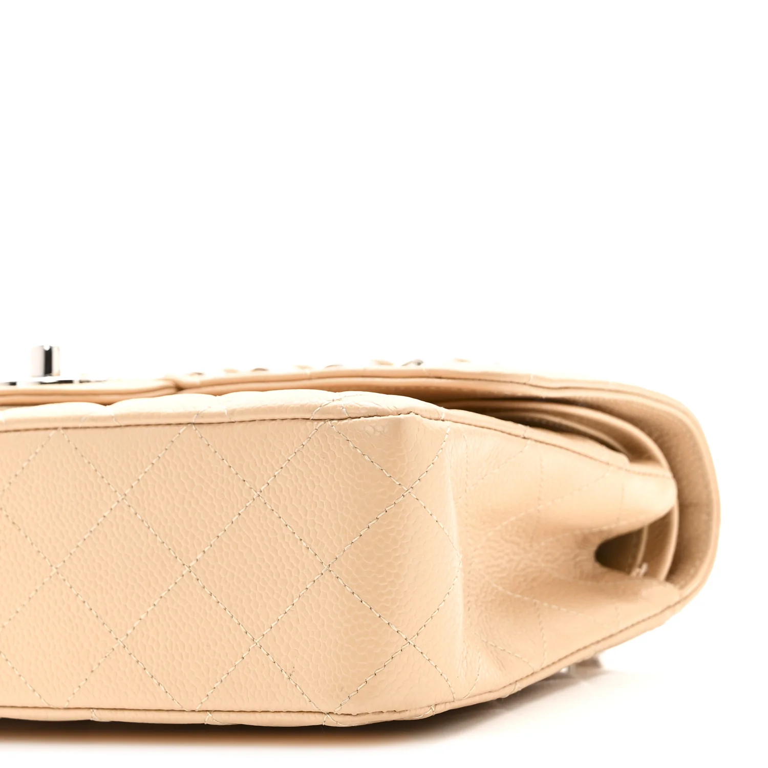Caviar Quilted Medium Double Flap Beige - Image 10