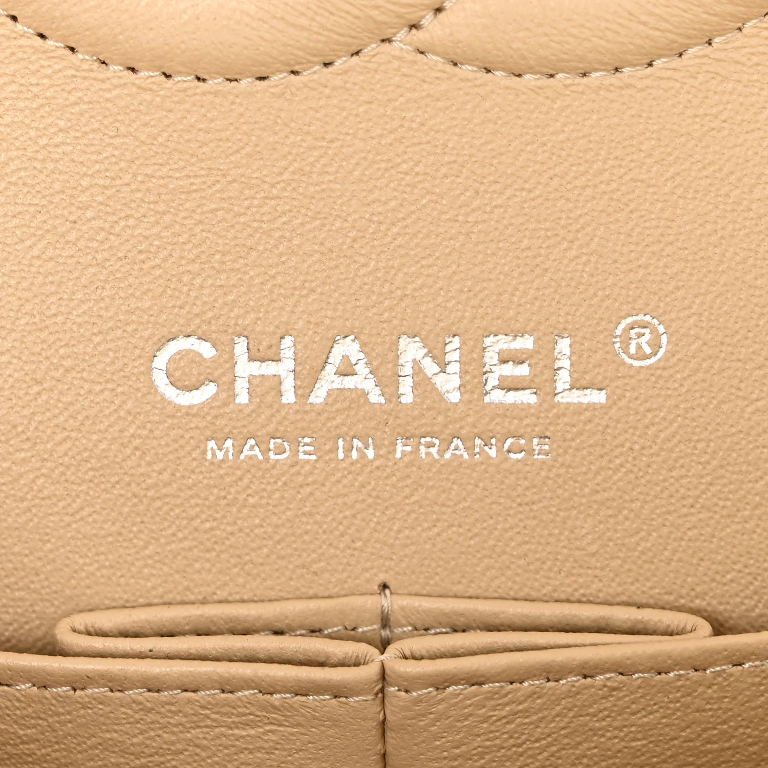 Caviar Quilted Medium Double Flap Beige - Image 6