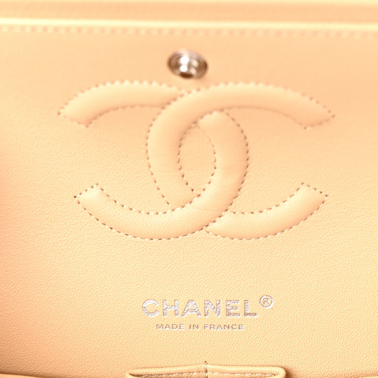 Caviar Quilted Medium Double Flap Beige Clair - Image 6
