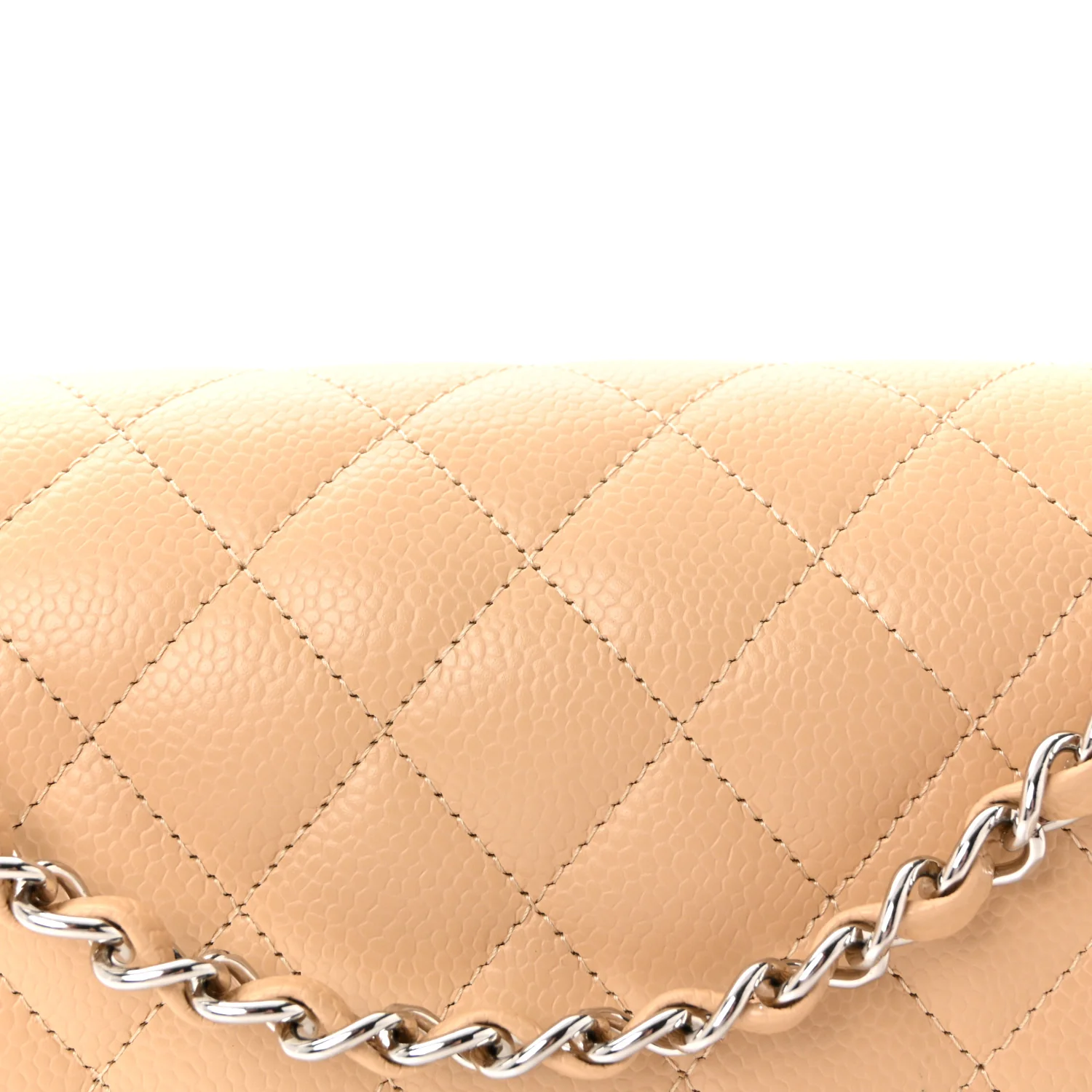 Caviar Quilted Medium Double Flap Beige Clair - Image 8