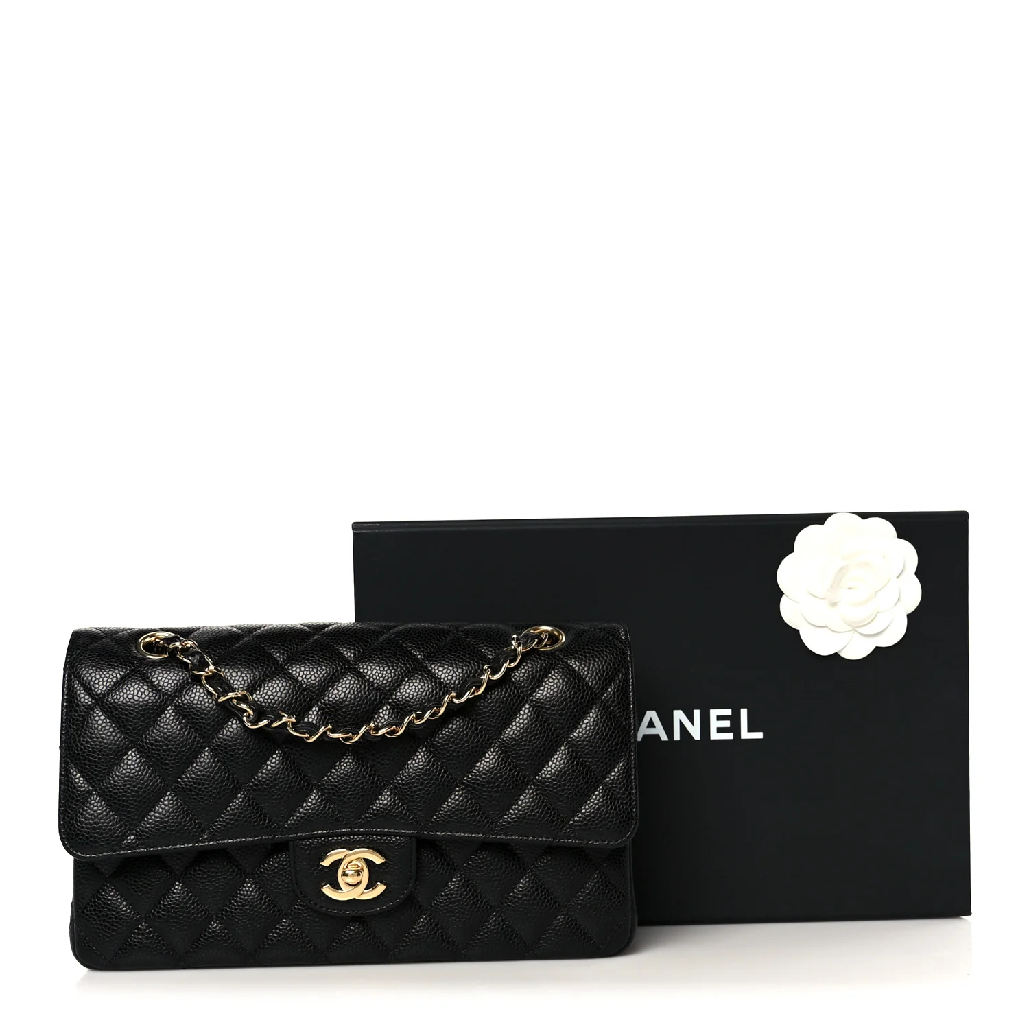 Caviar Quilted Medium Double Flap Black - Image 12