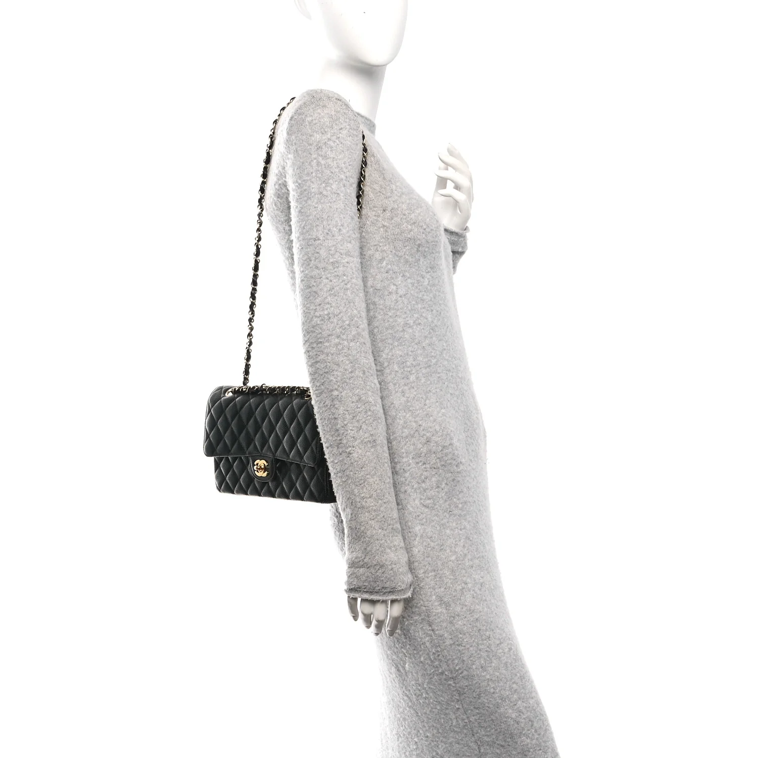 Caviar Quilted Medium Double Flap Black - Image 2