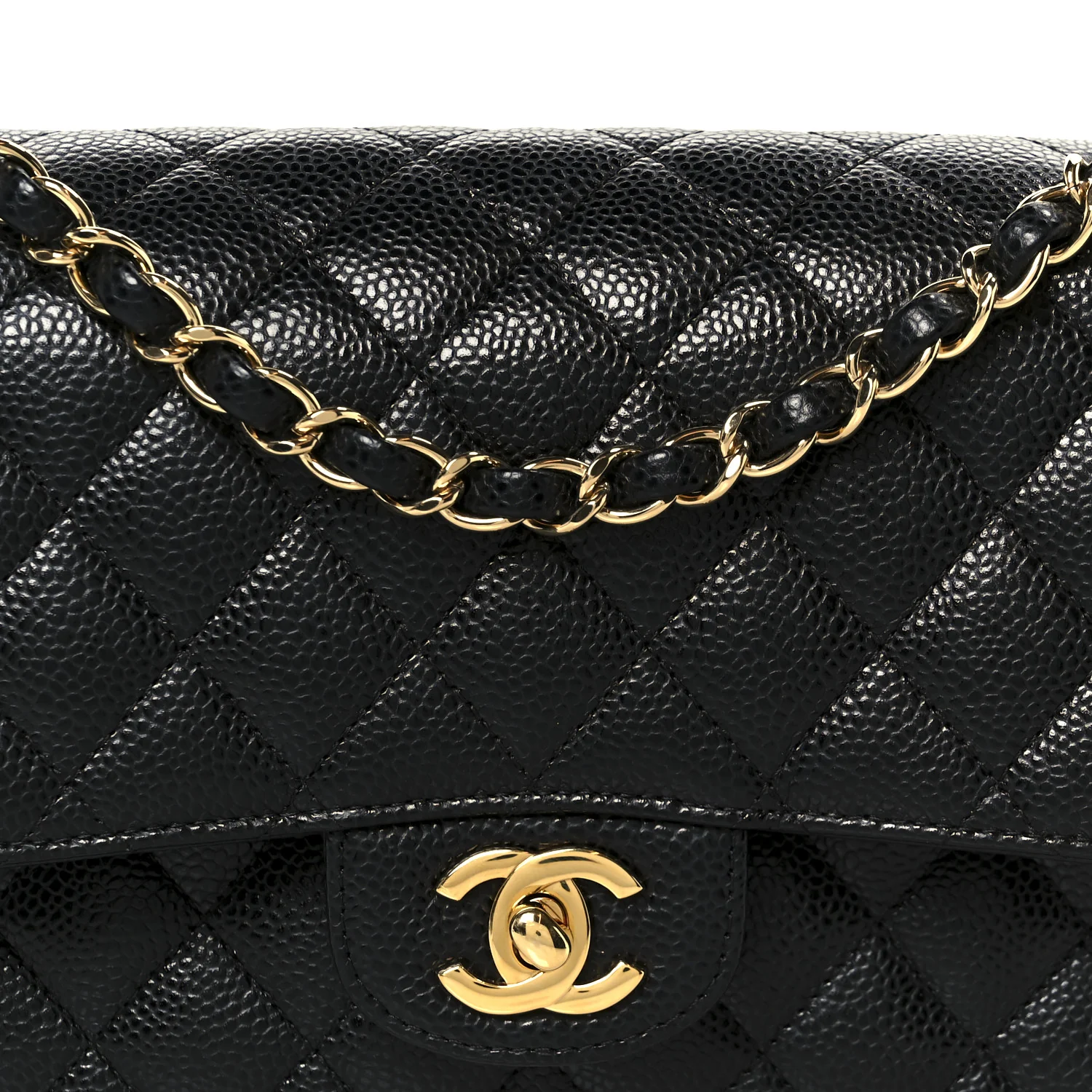 Caviar Quilted Medium Double Flap Black - Image 9