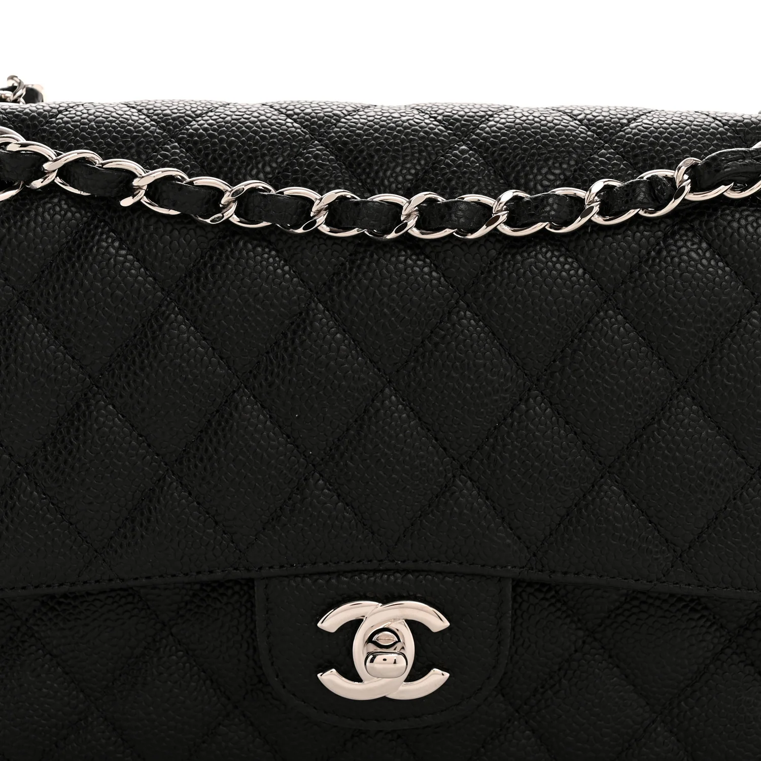 Caviar Quilted Medium Double Flap Black - Image 8