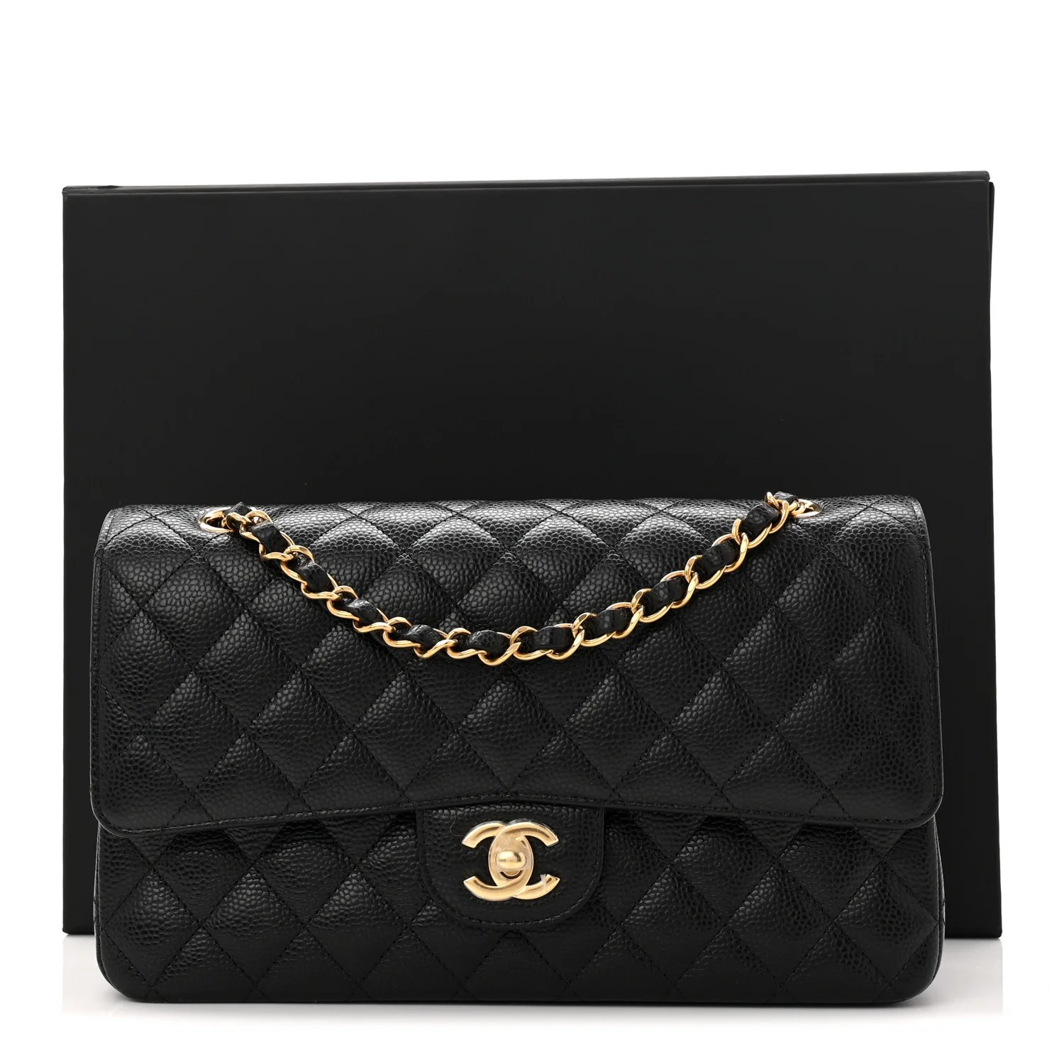 Caviar Quilted Medium Double Flap Black - Image 11