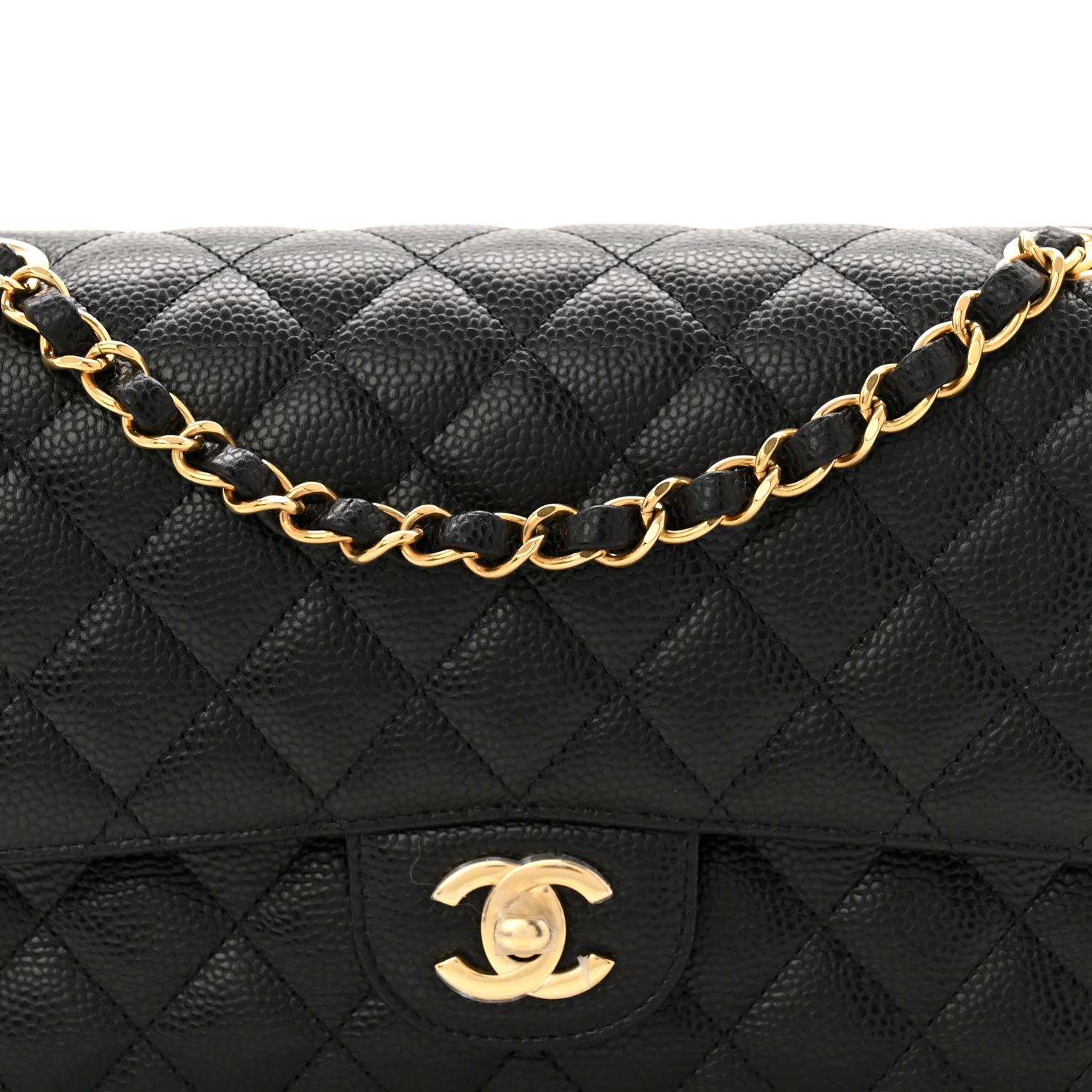 Caviar Quilted Medium Double Flap Black - Image 8