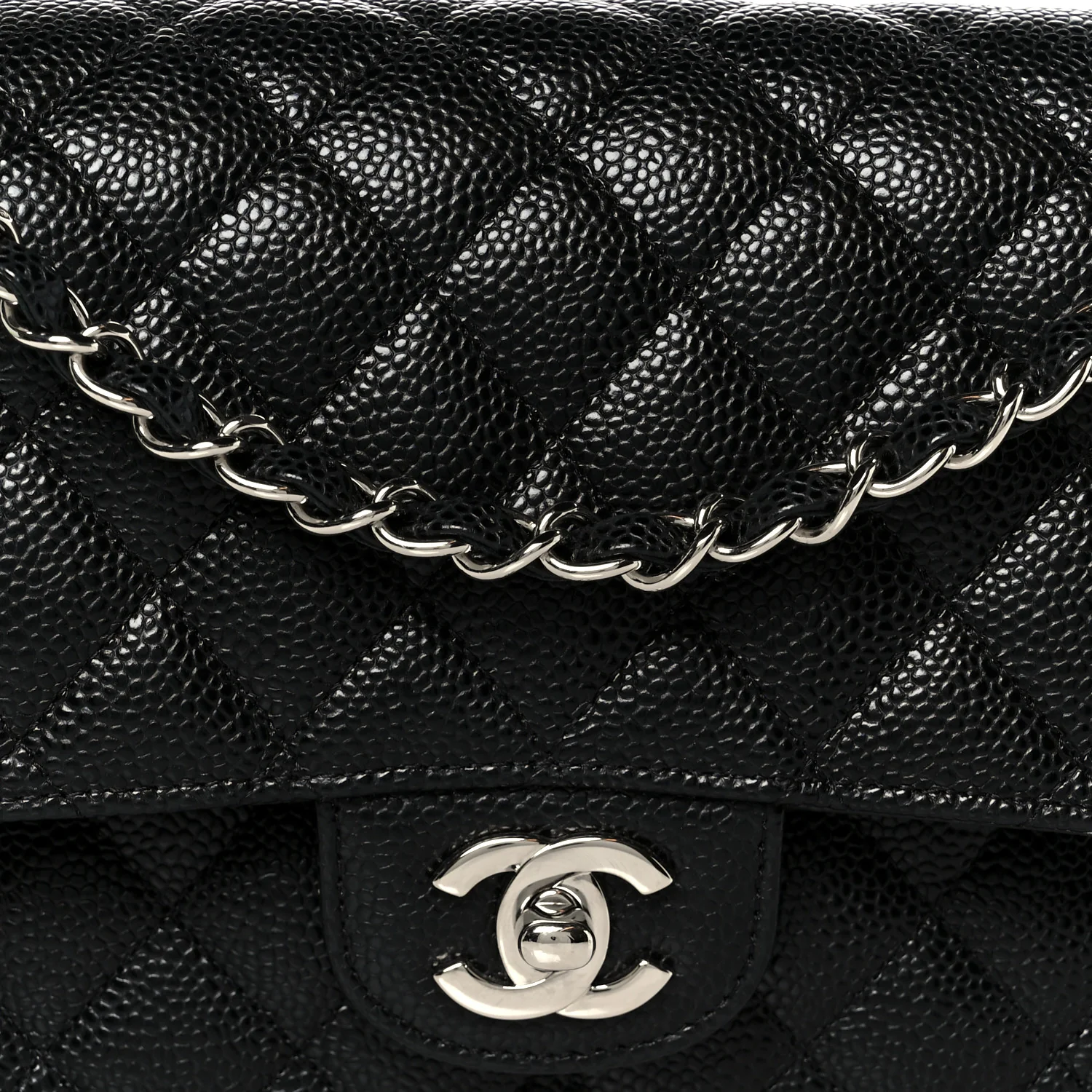 Caviar Quilted Medium Double Flap Black - Image 9