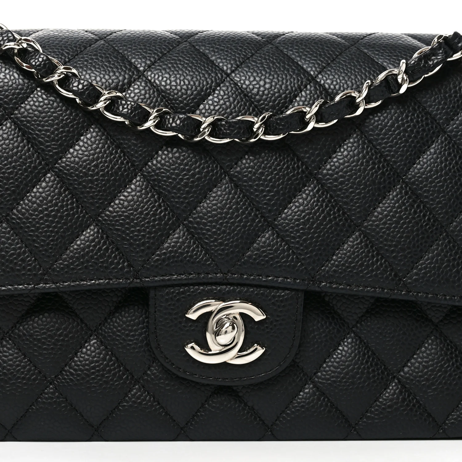 Caviar Quilted Medium Double Flap Black - Image 8