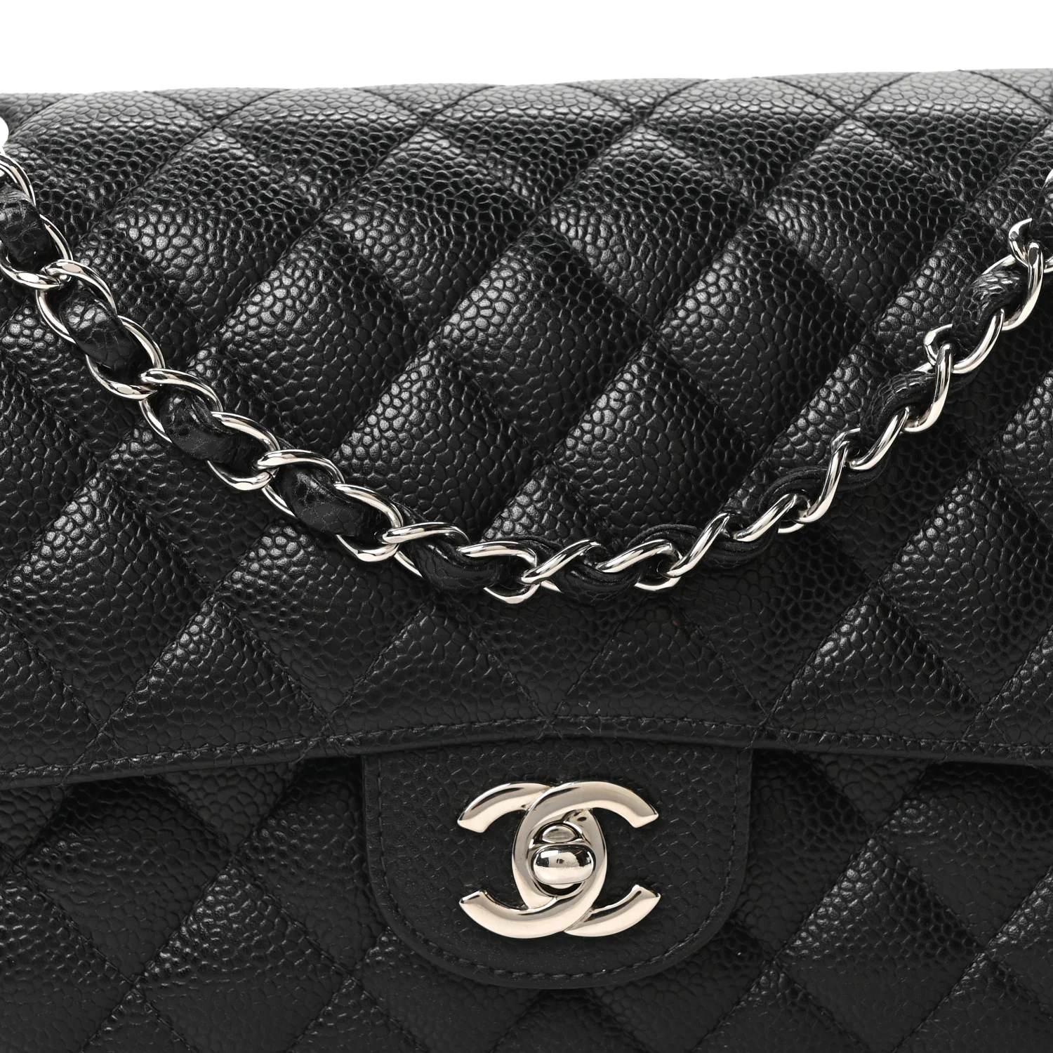 Caviar Quilted Medium Double Flap Black - Image 15