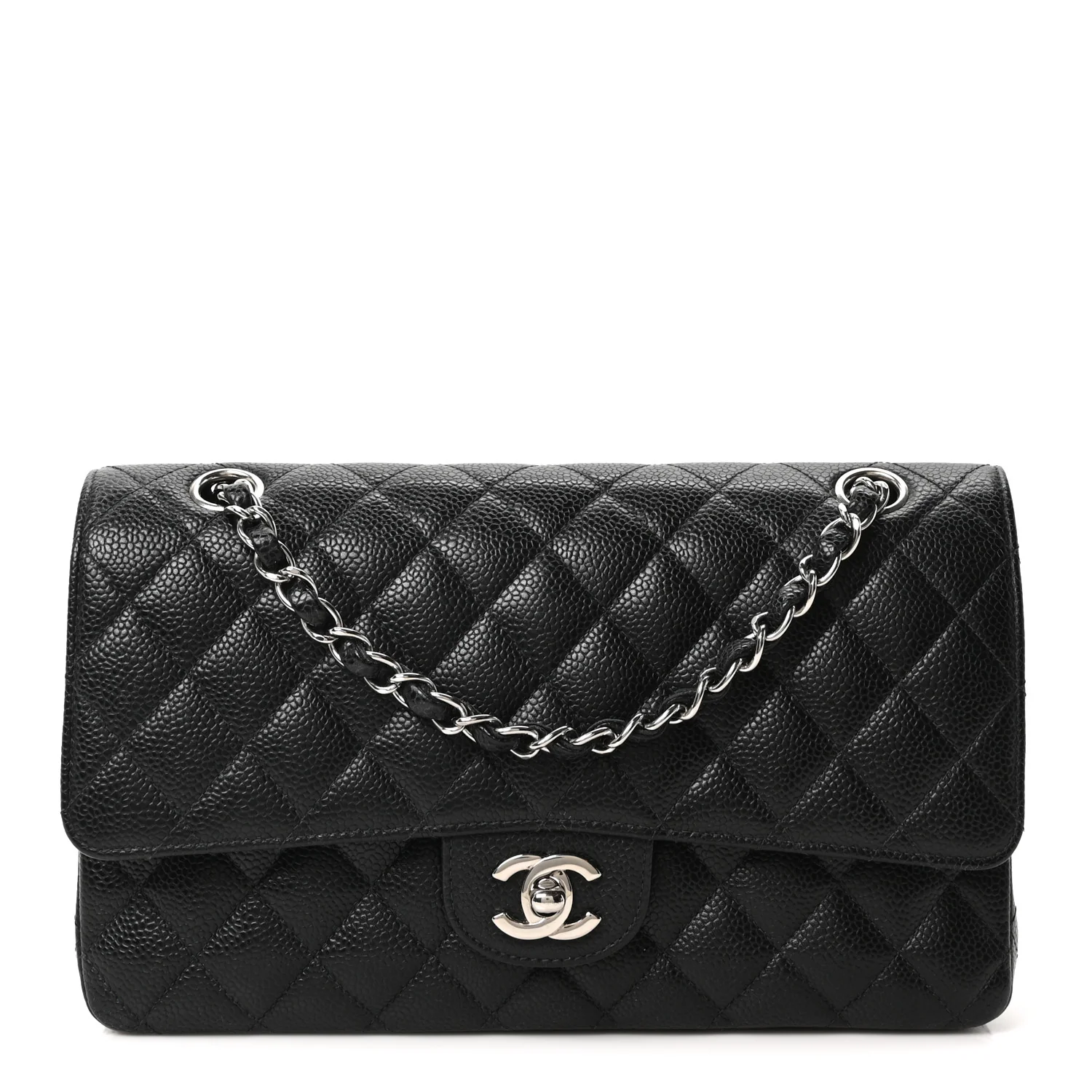 Caviar Quilted Medium Double Flap Black - Image 2
