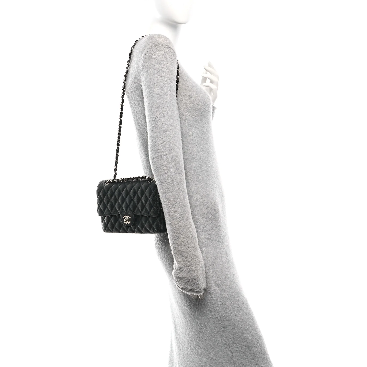 Caviar Quilted Medium Double Flap Black - Image 3
