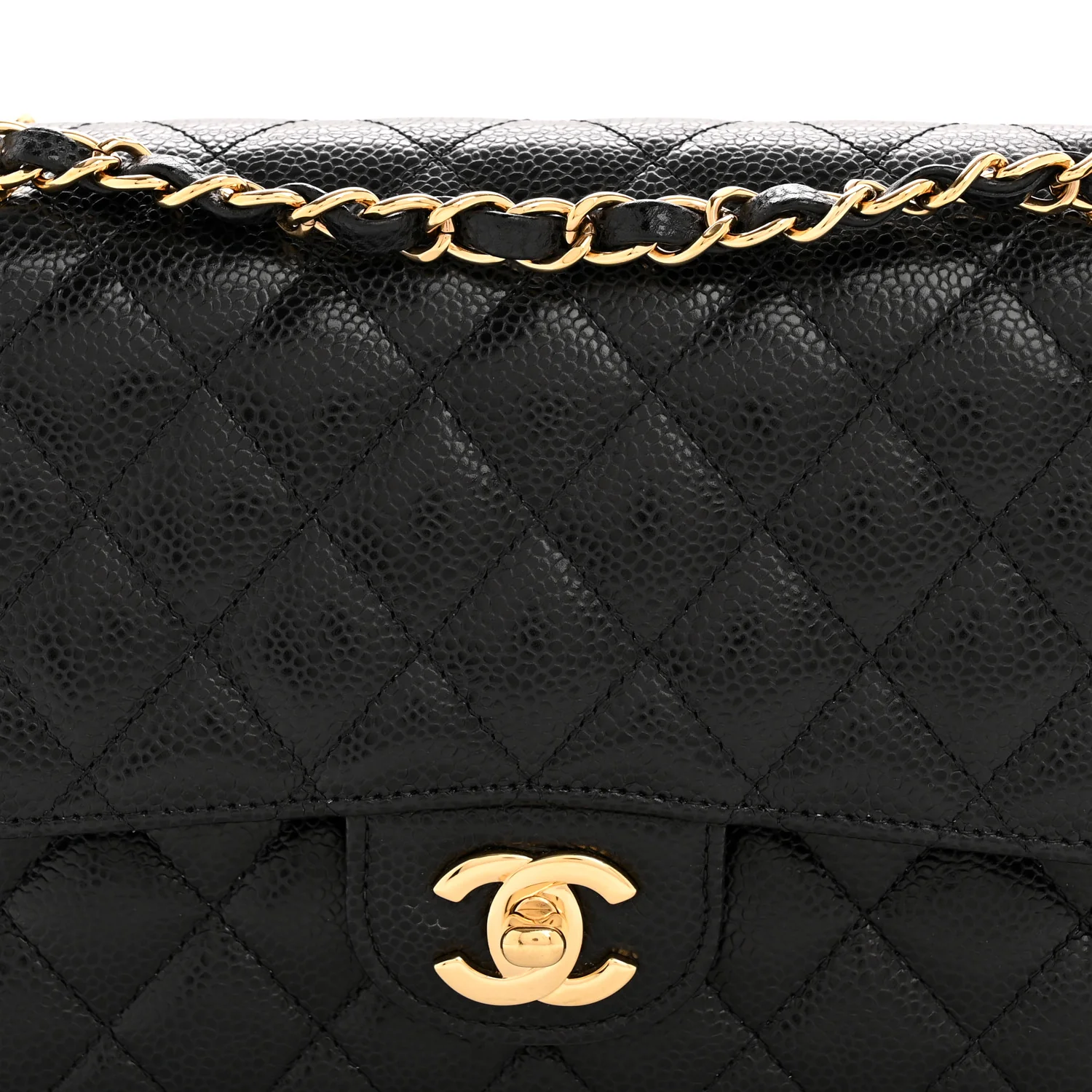 Caviar Quilted Medium Double Flap Black - Image 8