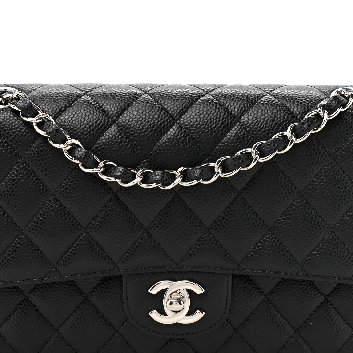 Caviar Quilted Medium Double Flap Black - Image 8