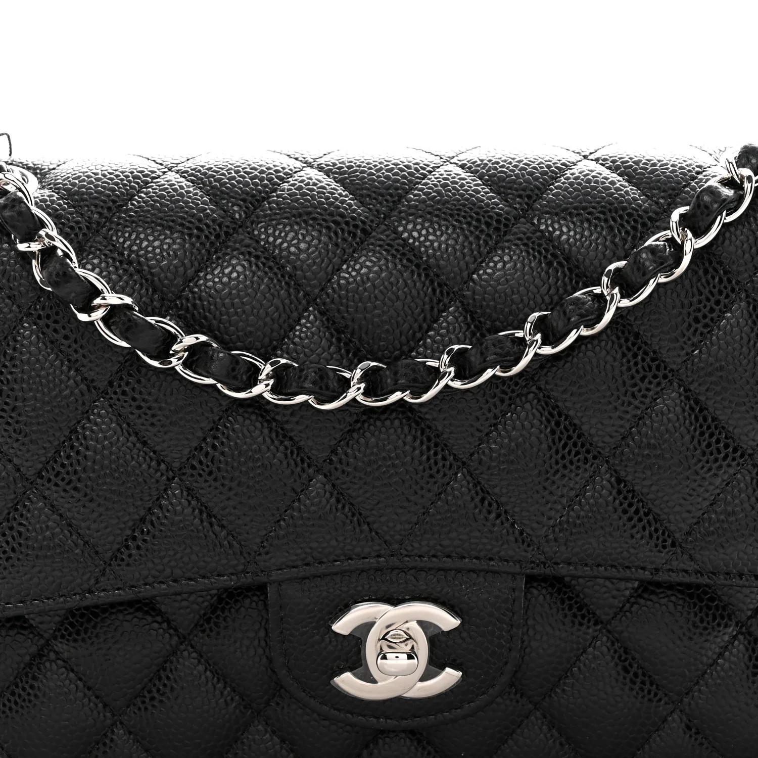 Caviar Quilted Medium Double Flap Black - Image 5