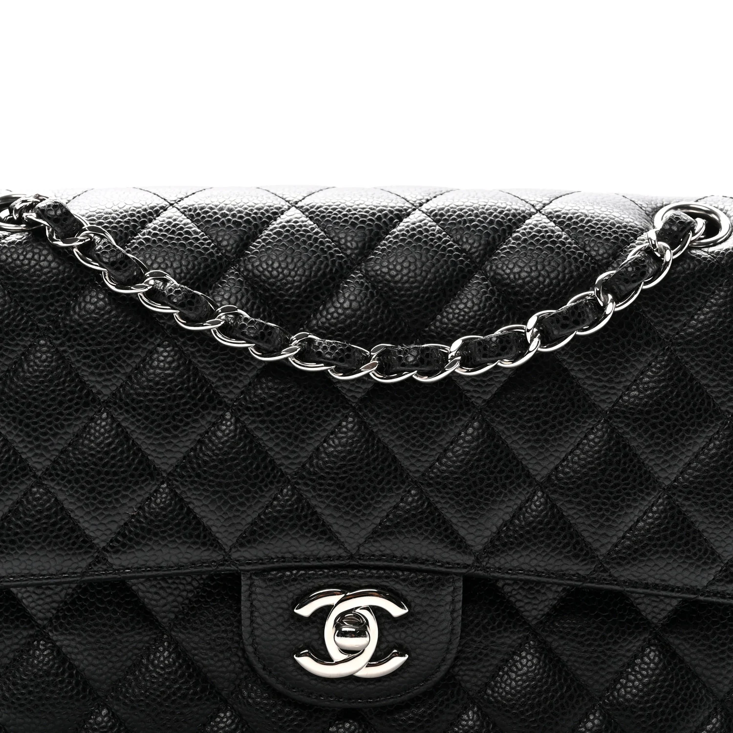 Caviar Quilted Medium Double Flap Black - Image 8