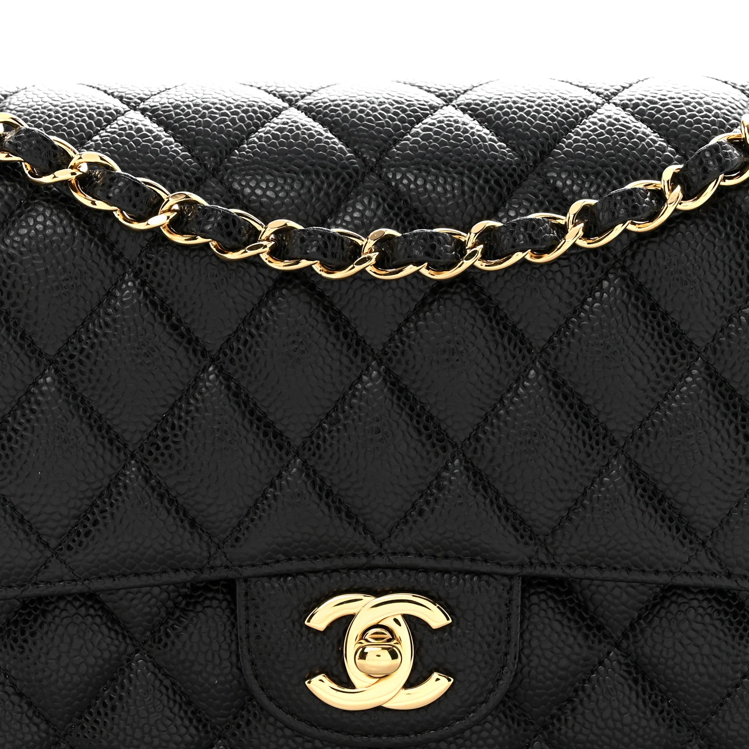 Caviar Quilted Medium Double Flap Black - Image 8