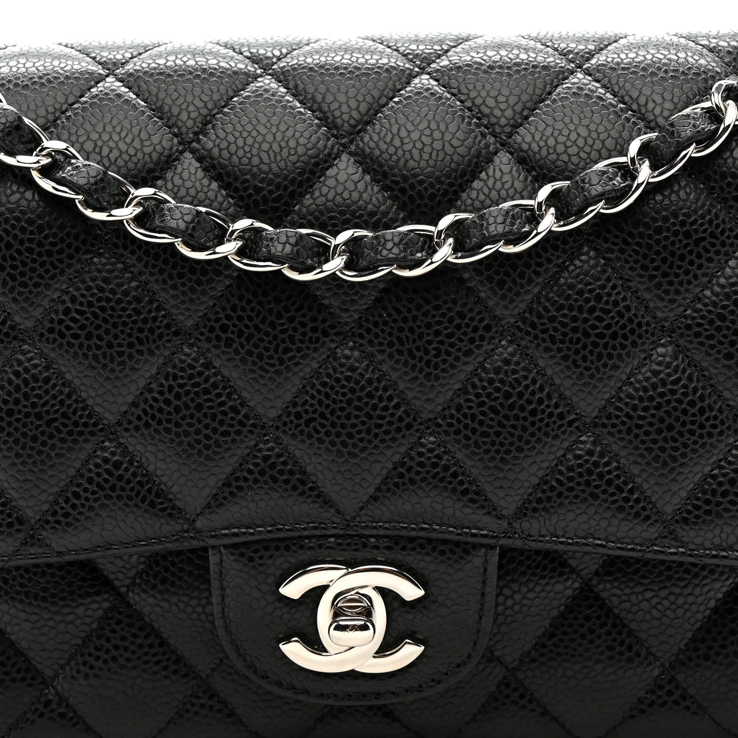 Caviar Quilted Medium Double Flap Black - Image 14