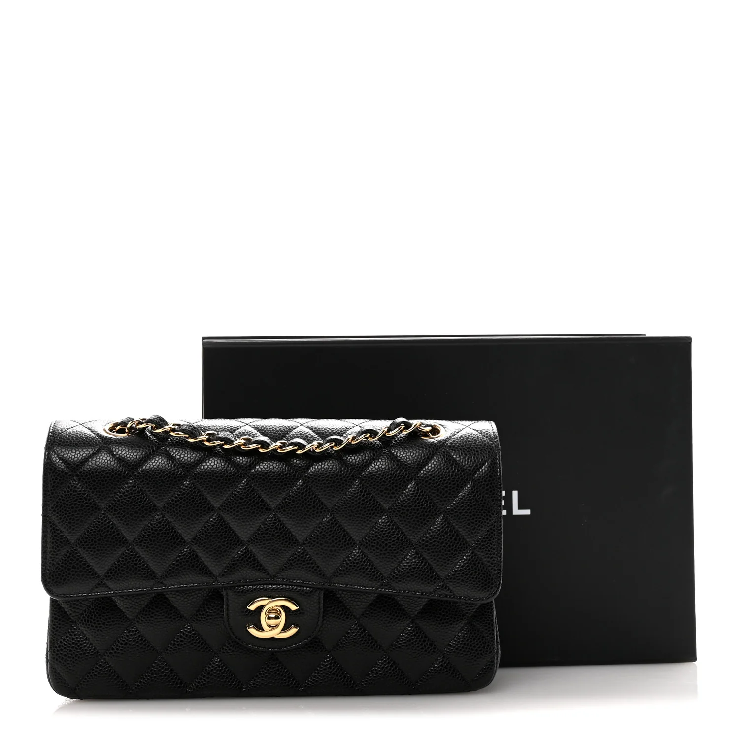 Caviar Quilted Medium Double Flap Black - Image 11