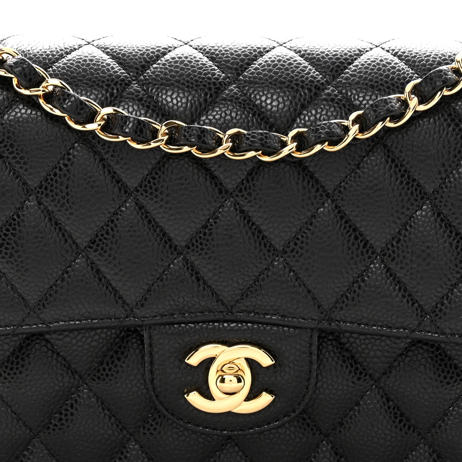 Caviar Quilted Medium Double Flap Black - Image 8