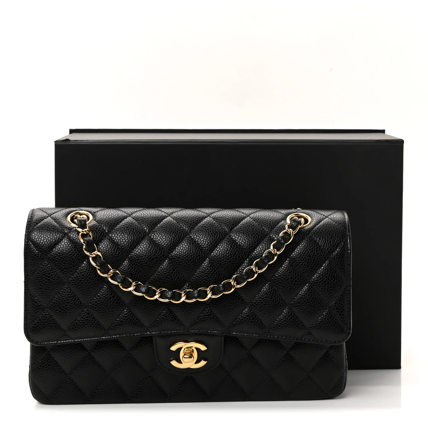 Caviar Quilted Medium Double Flap Black - Image 11