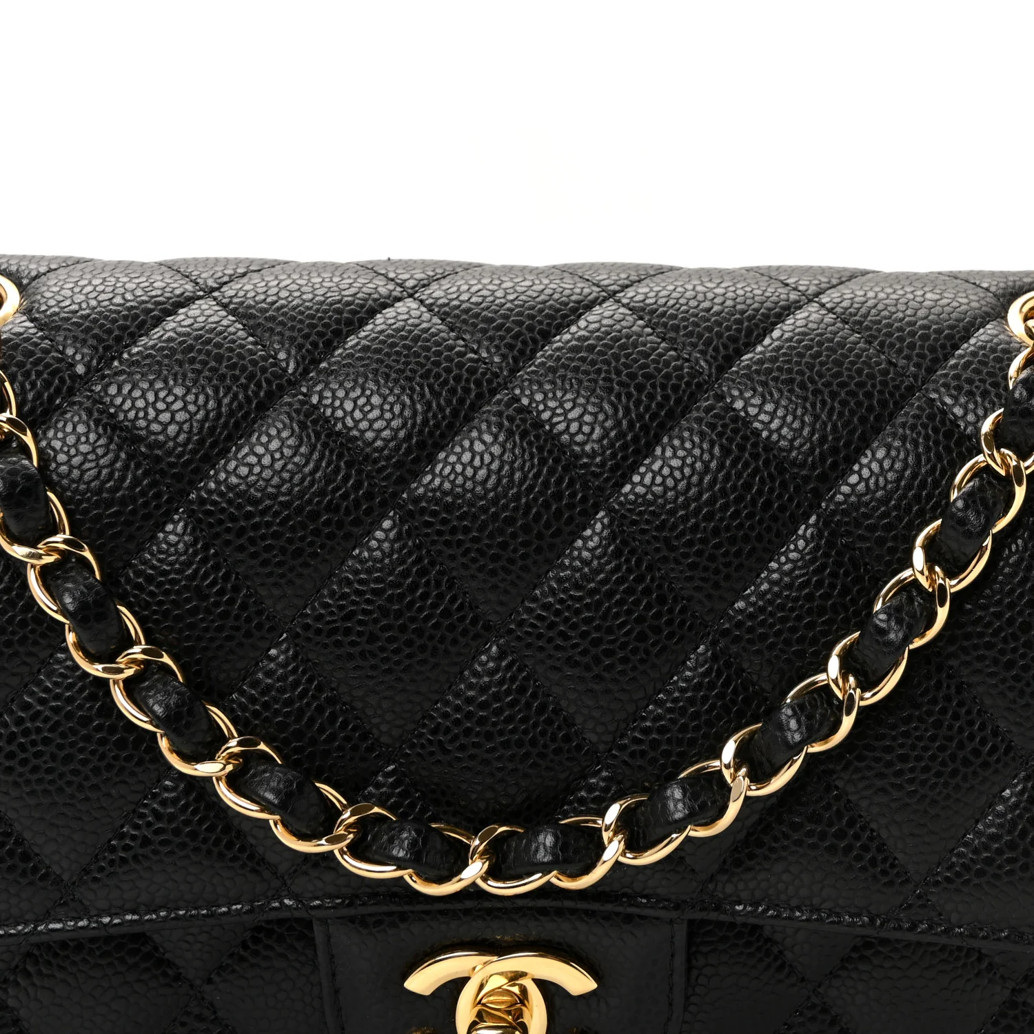 Caviar Quilted Medium Double Flap Black - Image 8