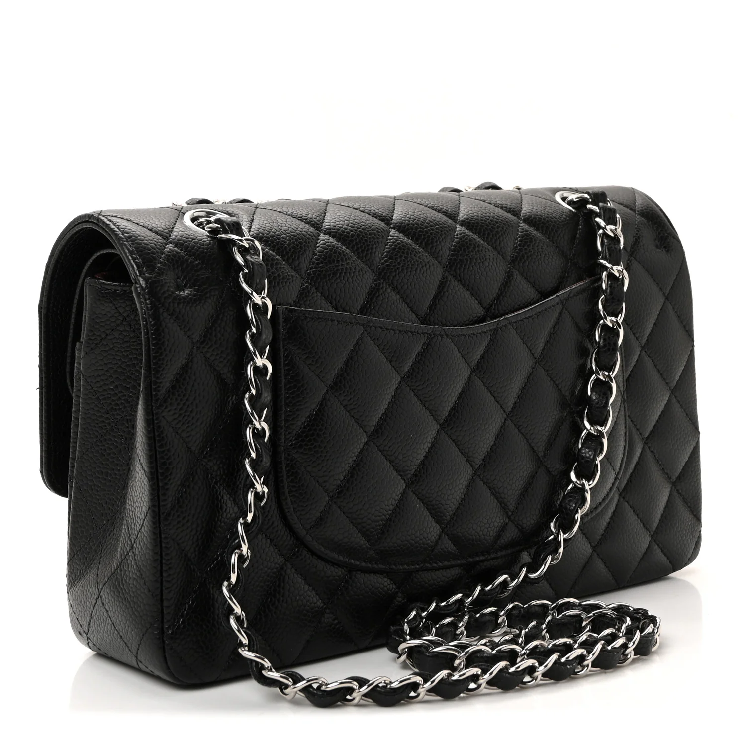Caviar Quilted Medium Double Flap Black - Image 3