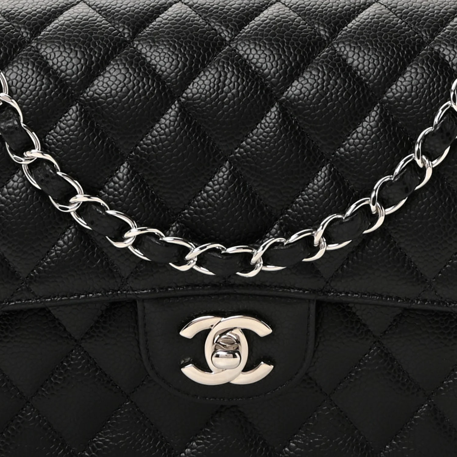 Caviar Quilted Medium Double Flap Black - Image 8