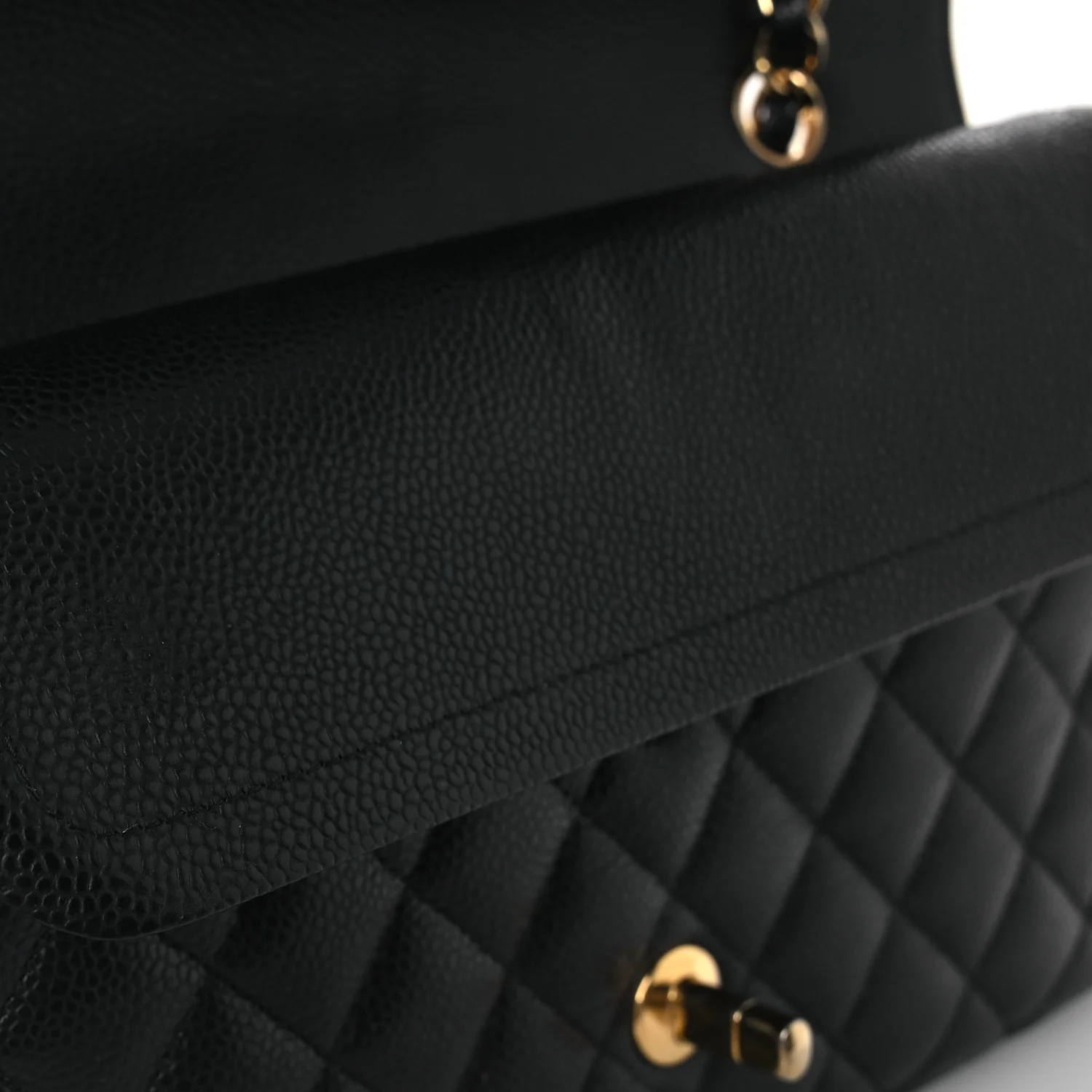 Caviar Quilted Medium Double Flap Black - Image 12