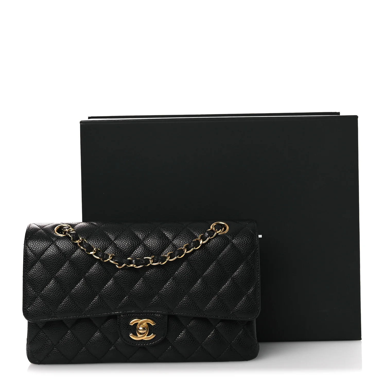 Caviar Quilted Medium Double Flap Black - Image 15