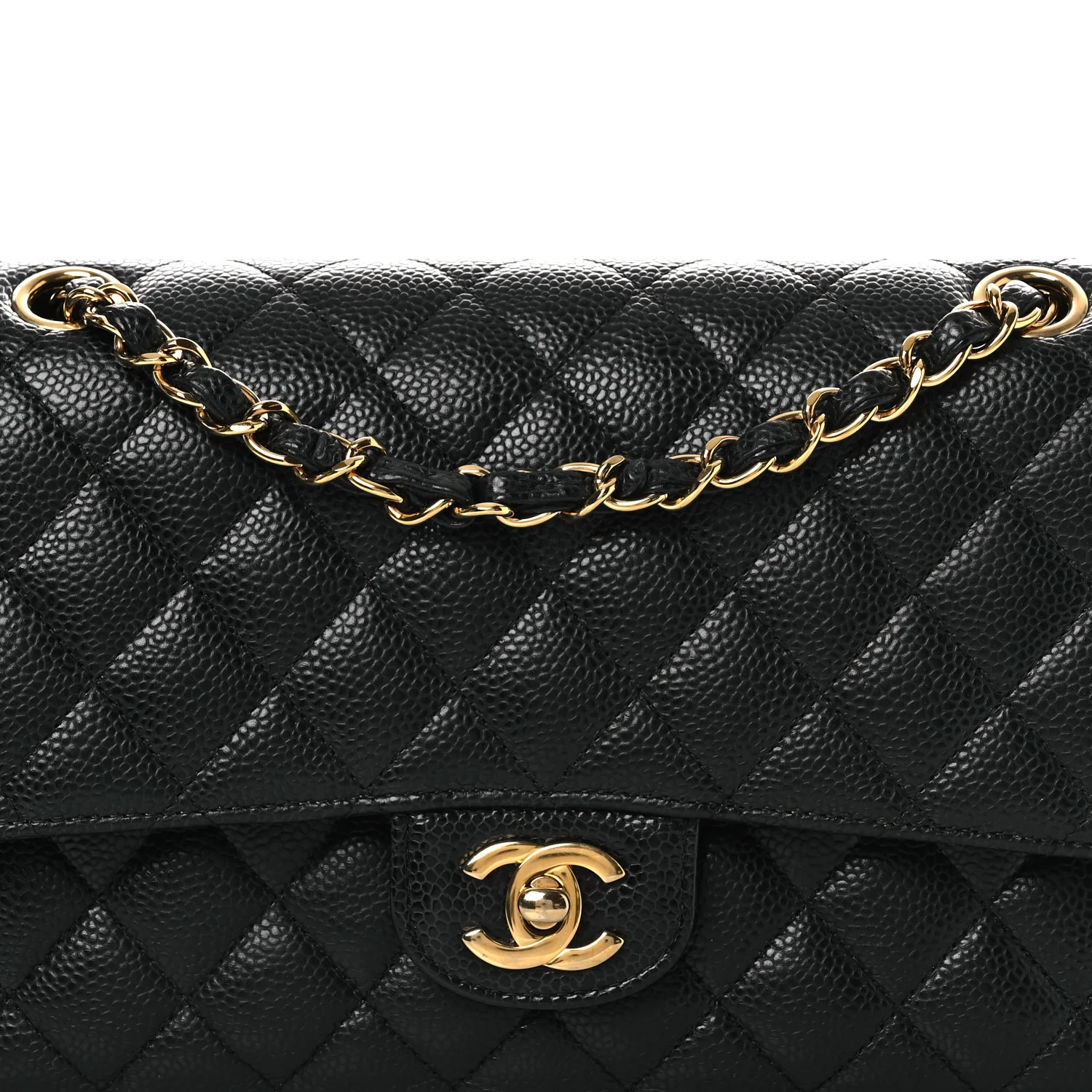 Caviar Quilted Medium Double Flap Black - Image 8