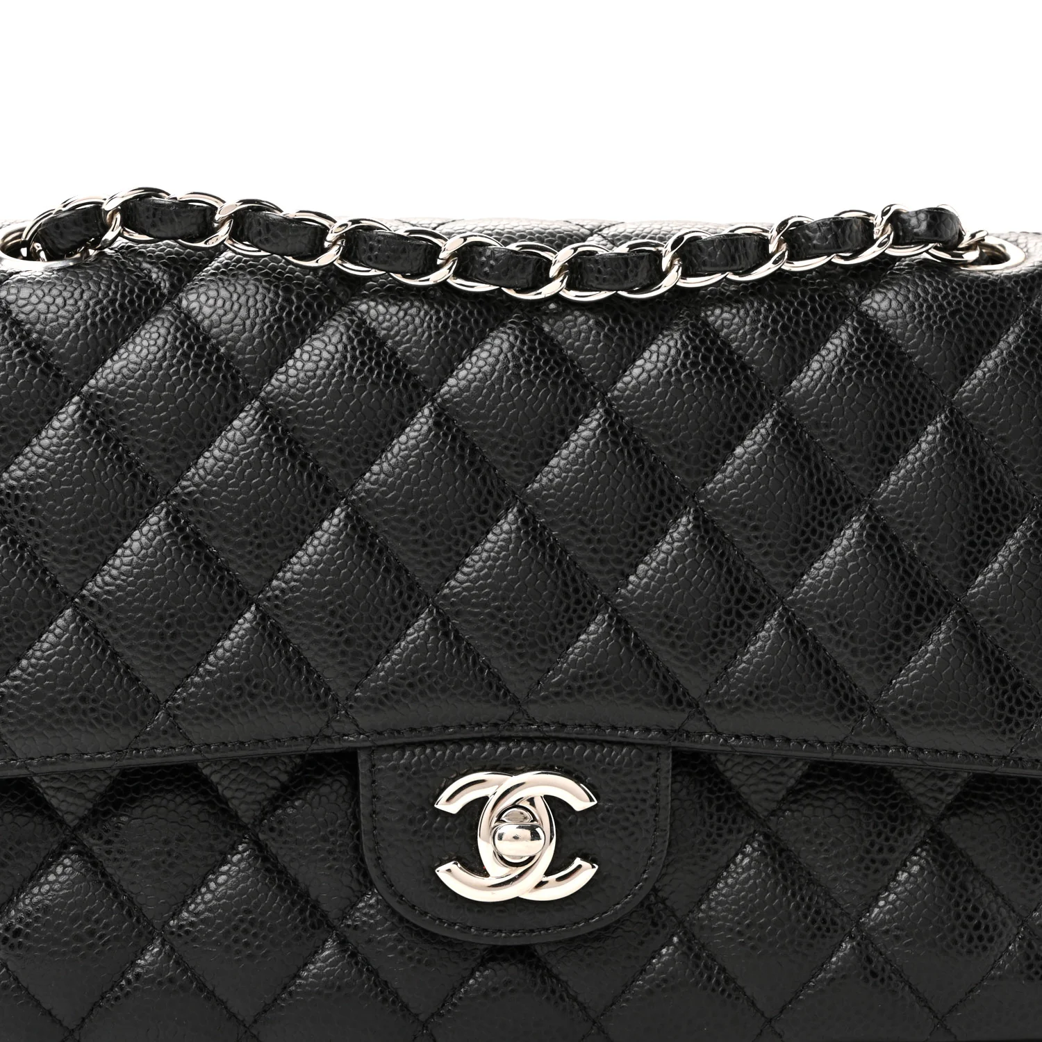 Caviar Quilted Medium Double Flap Black - Image 20