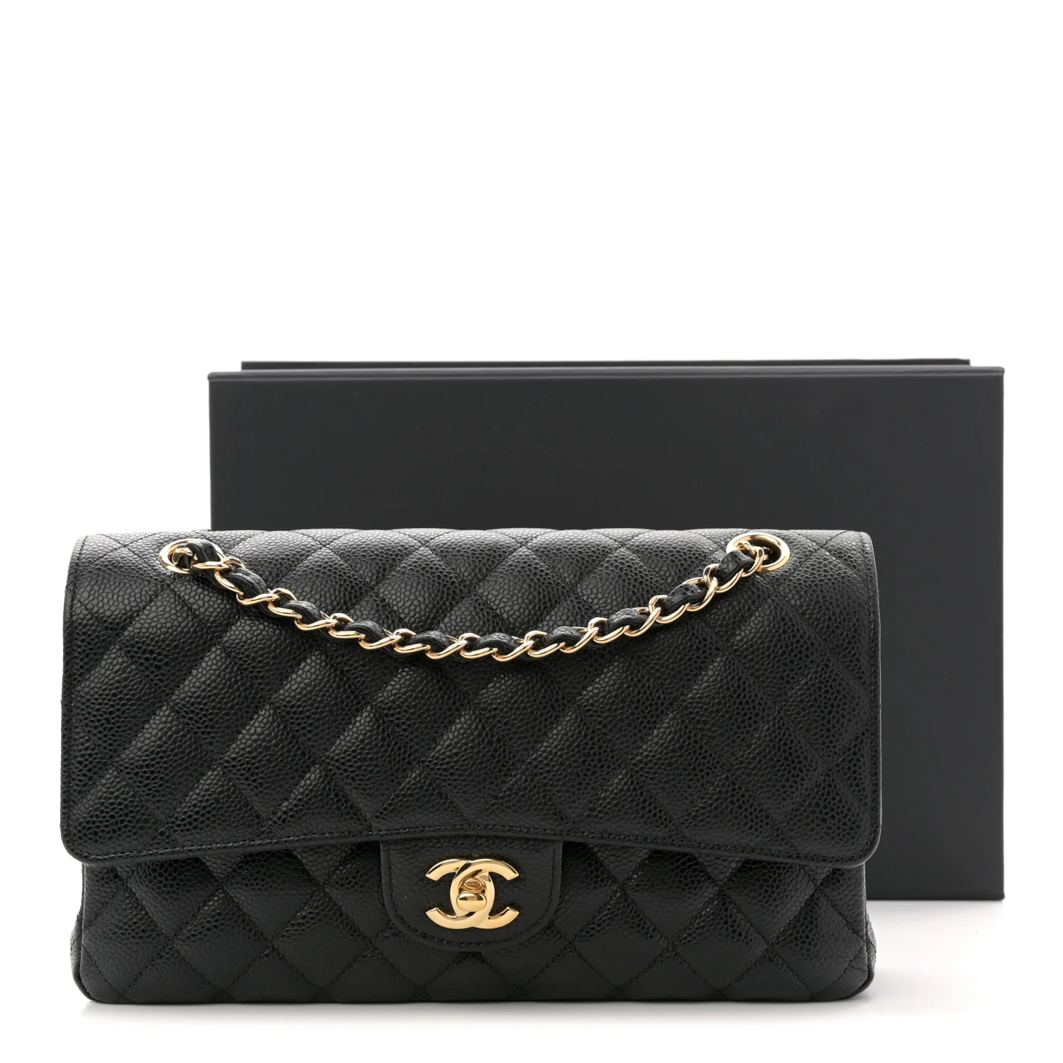 Caviar Quilted Medium Double Flap Black - Image 11