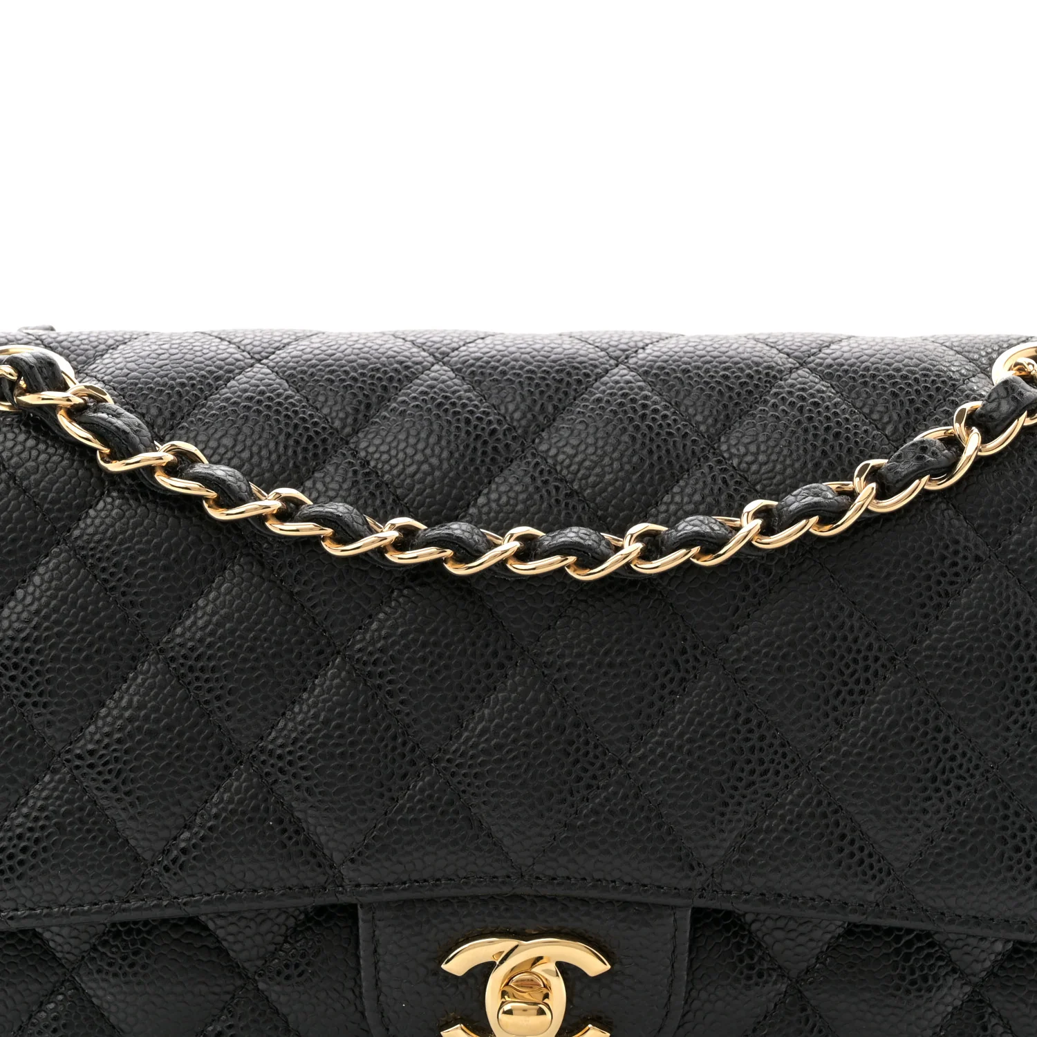 Caviar Quilted Medium Double Flap Black - Image 8
