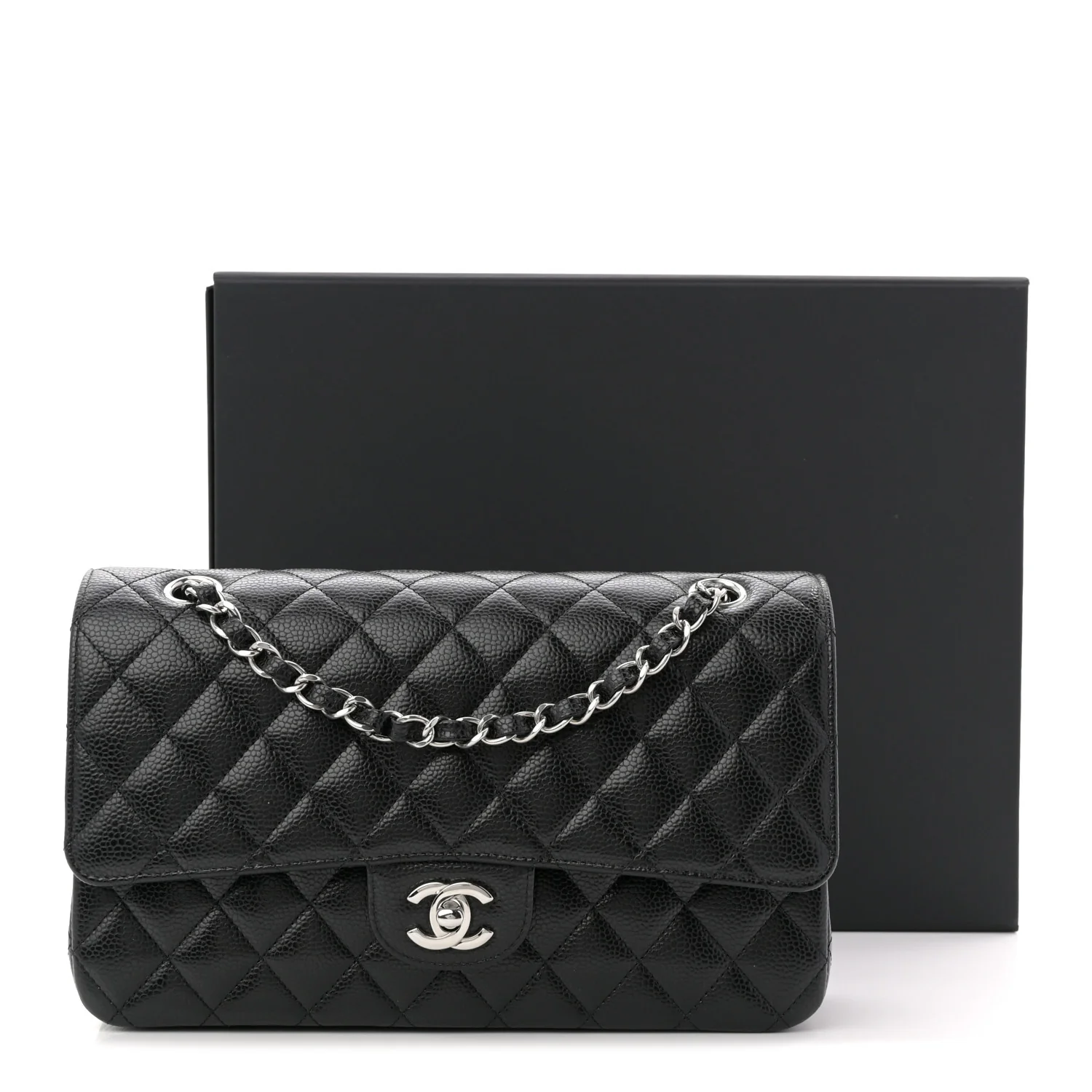 Caviar Quilted Medium Double Flap Black - Image 11