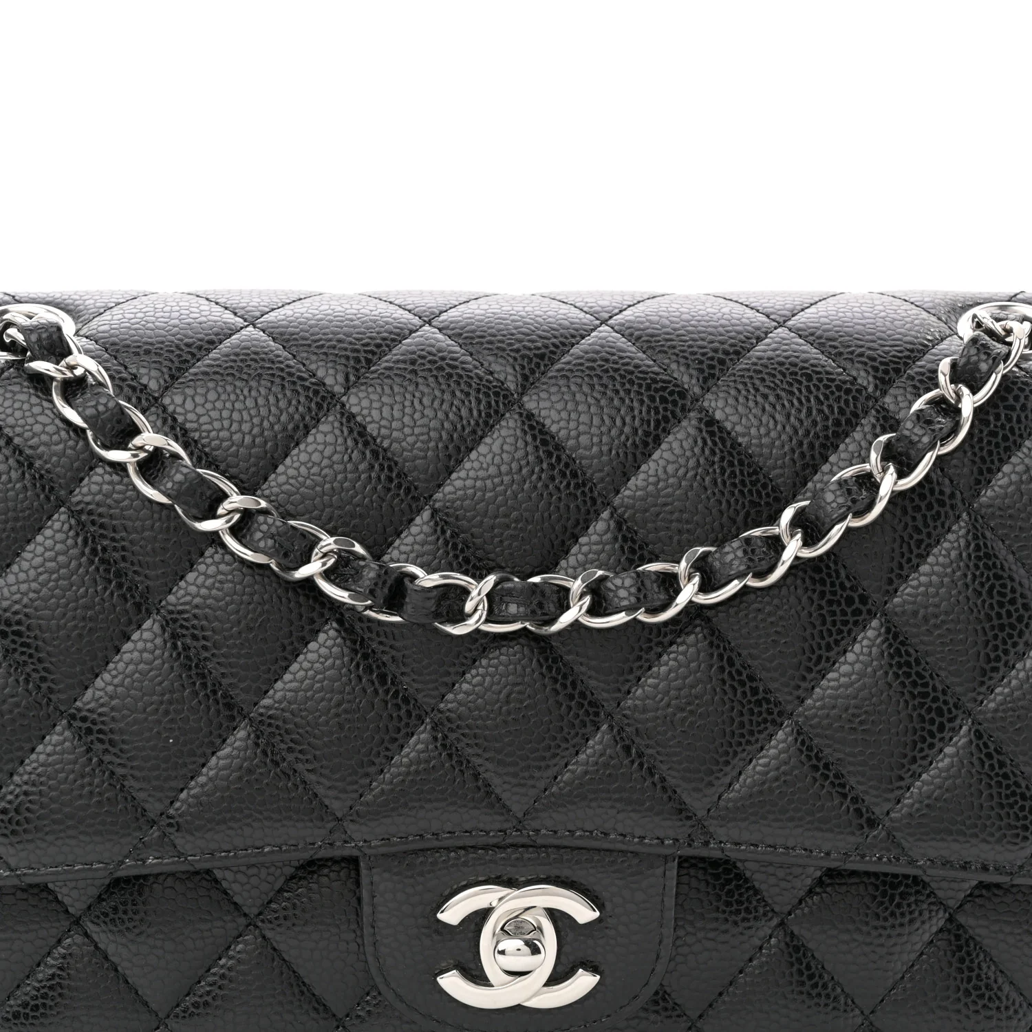 Caviar Quilted Medium Double Flap Black - Image 8