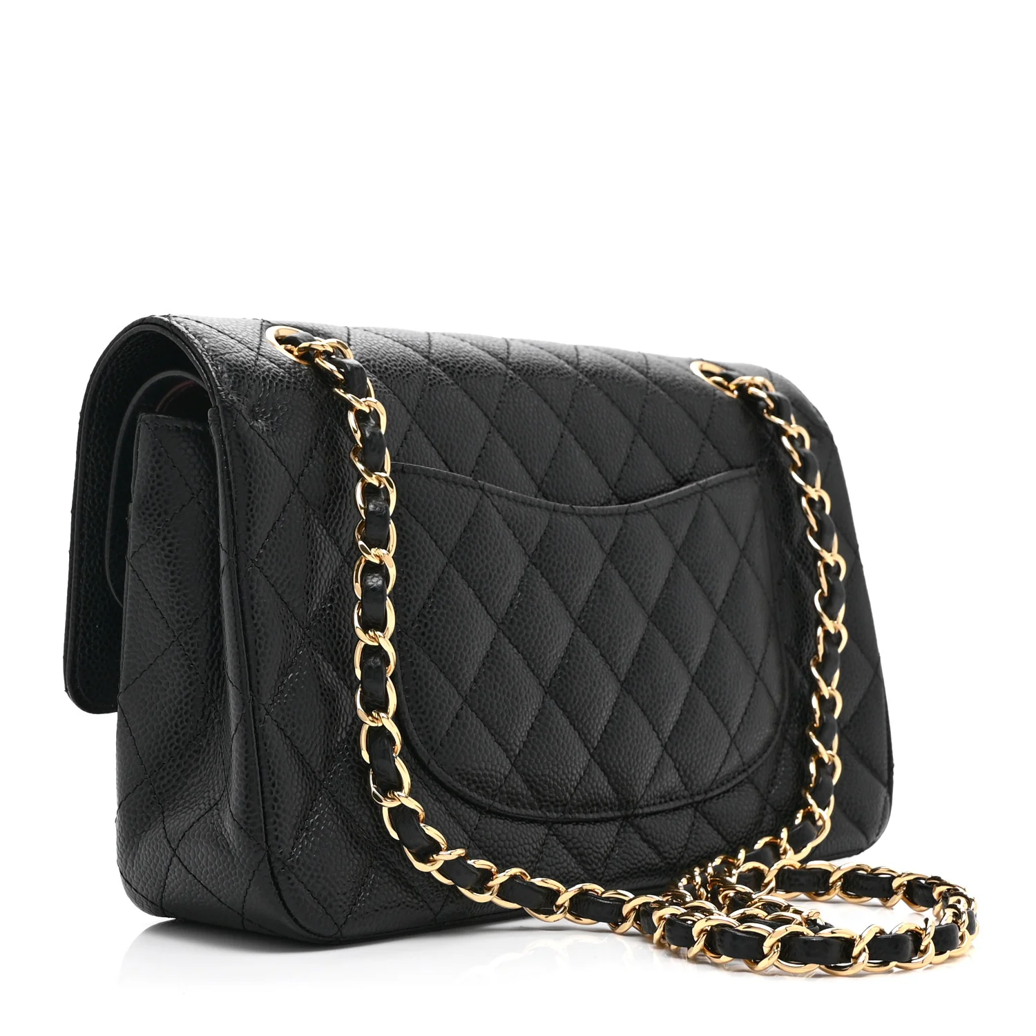 Caviar Quilted Medium Double Flap Black - Image 3