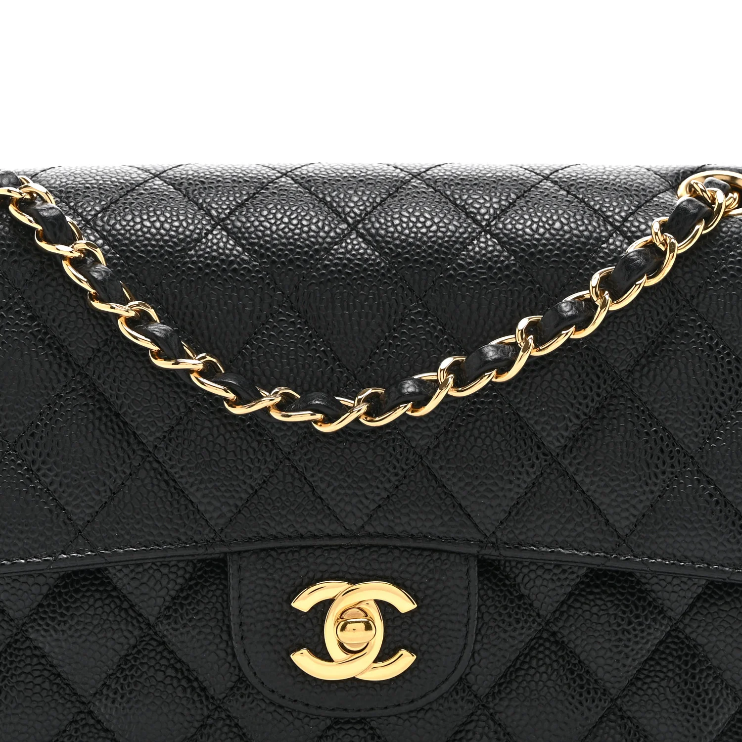 Caviar Quilted Medium Double Flap Black - Image 8