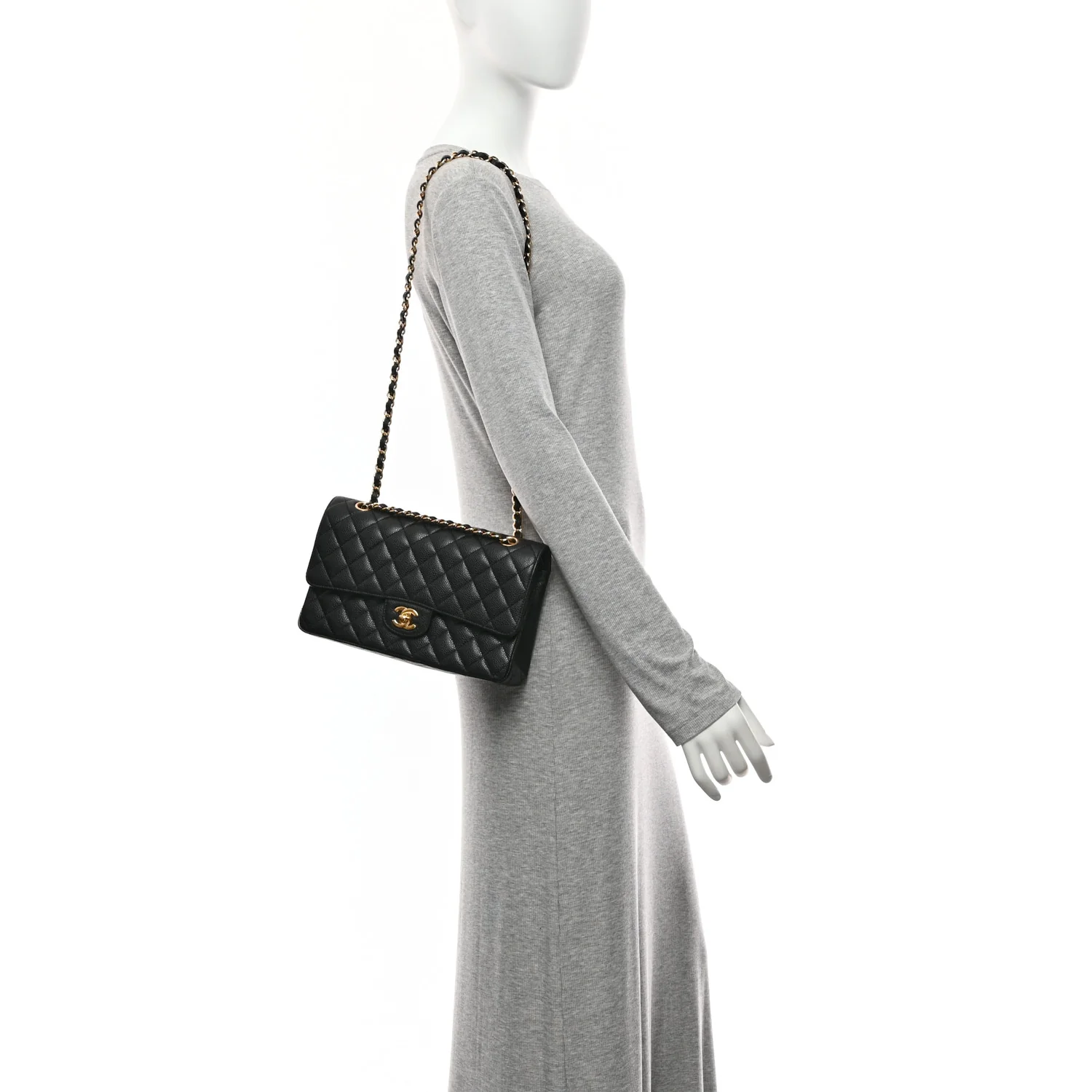 Caviar Quilted Medium Double Flap Black - Image 2