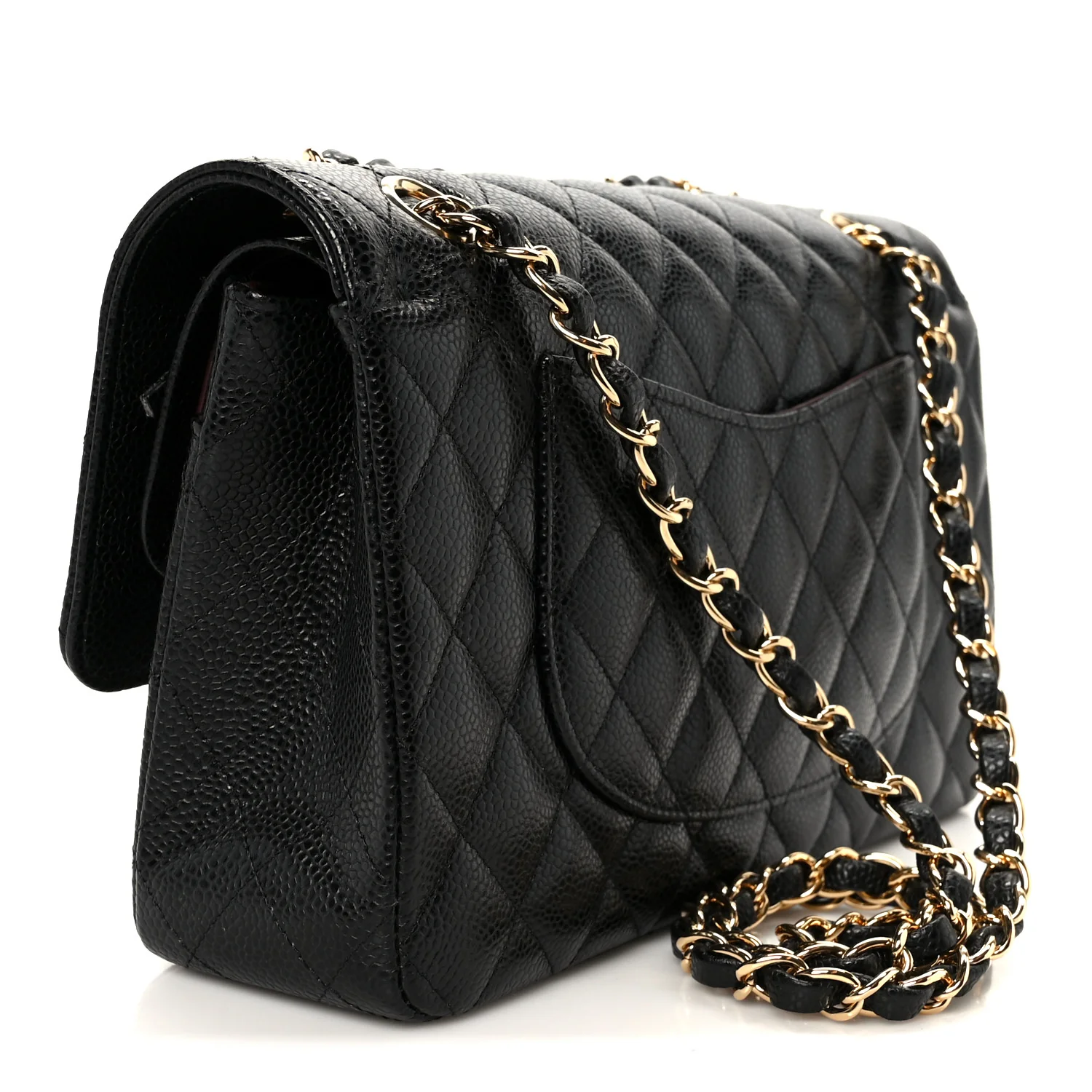 Caviar Quilted Medium Double Flap Black - Image 3