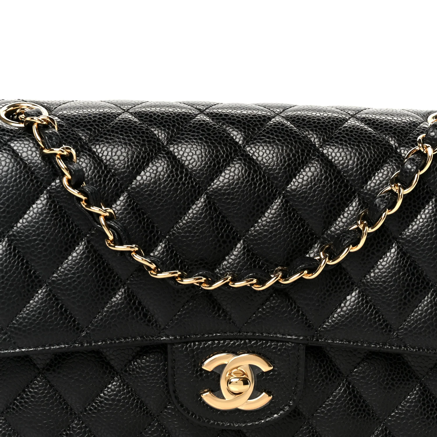 Caviar Quilted Medium Double Flap Black - Image 9